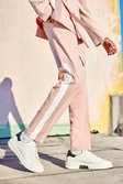 Pink Skinny Spliced Suit Pants