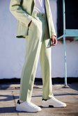 Sage Slim Piped Suit Trousers