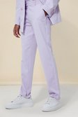 Lilac Slim Piped Suit Trousers