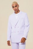 Lilac Double  Breasted Slim  Pipe Suit Jacket