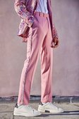 Pink Skinny Sequin Suit Trousers
