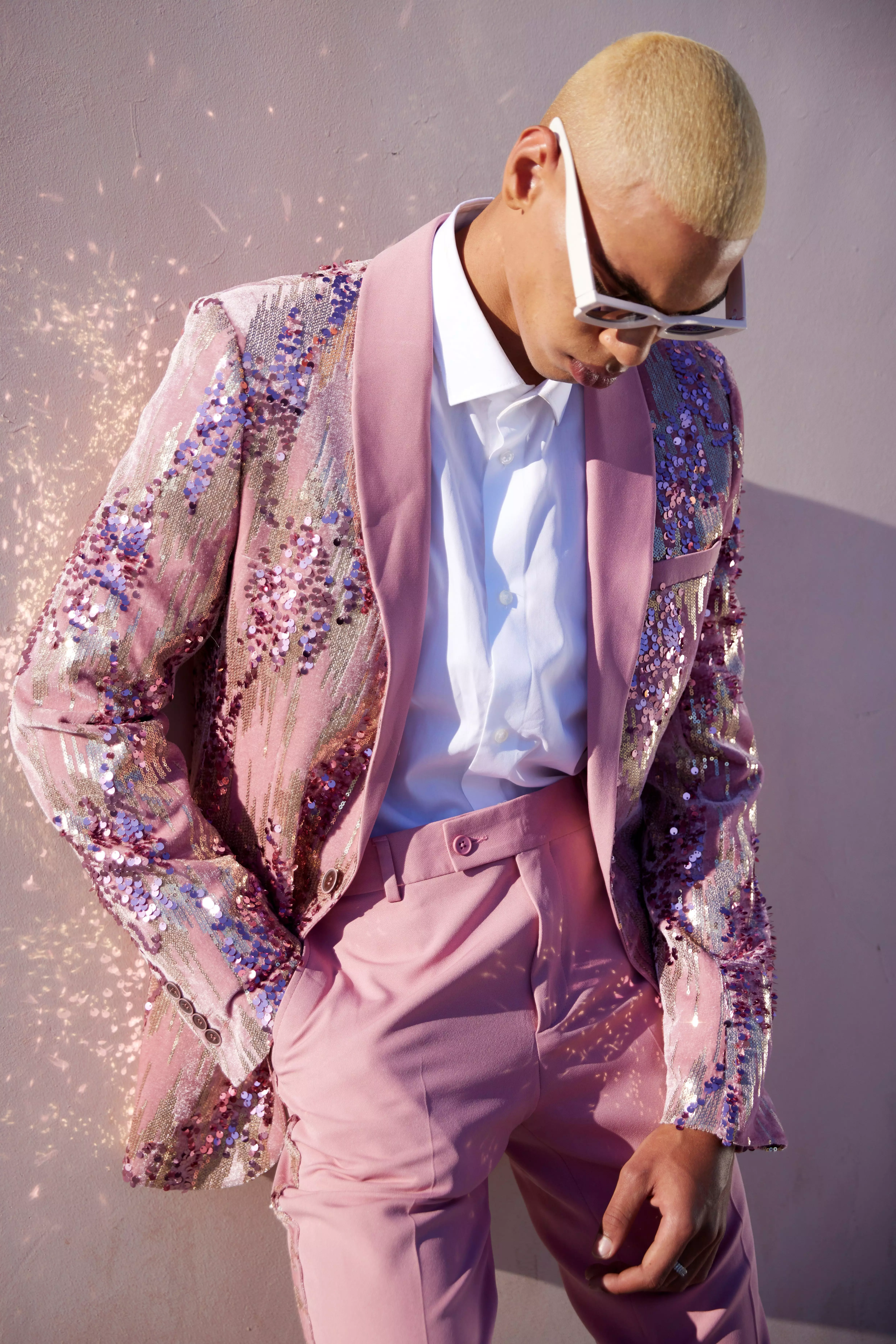 Mens pink 2025 sequin blazer