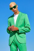 Lime Single Breasted Skinny Square Suit Jacket