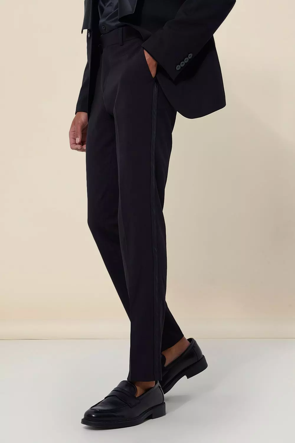 Skinny Side Stripe Suit Trousers boohooMAN