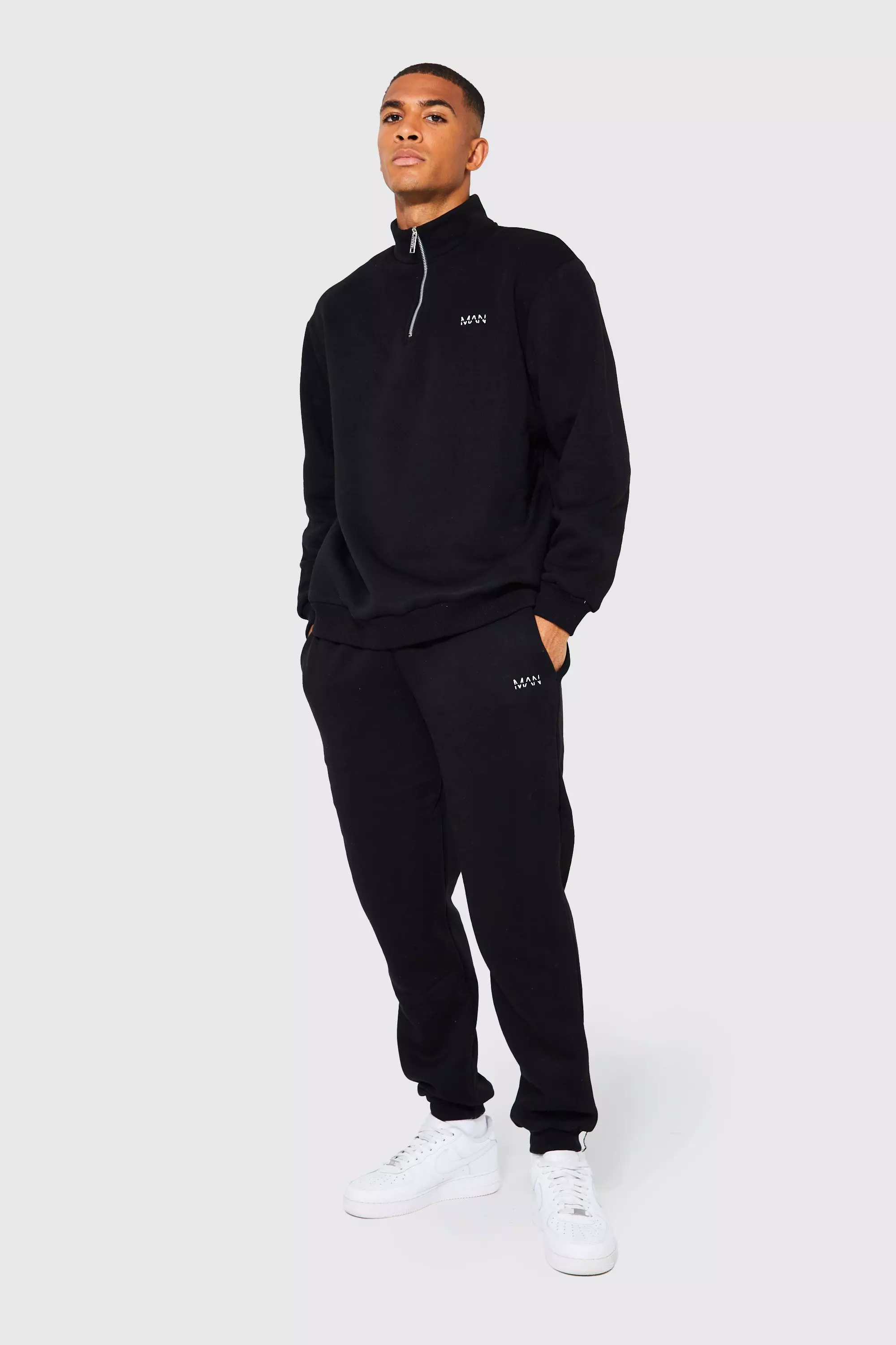 Black Oversized Original Man Half Zip Tracksuit alternatieve afbeelding