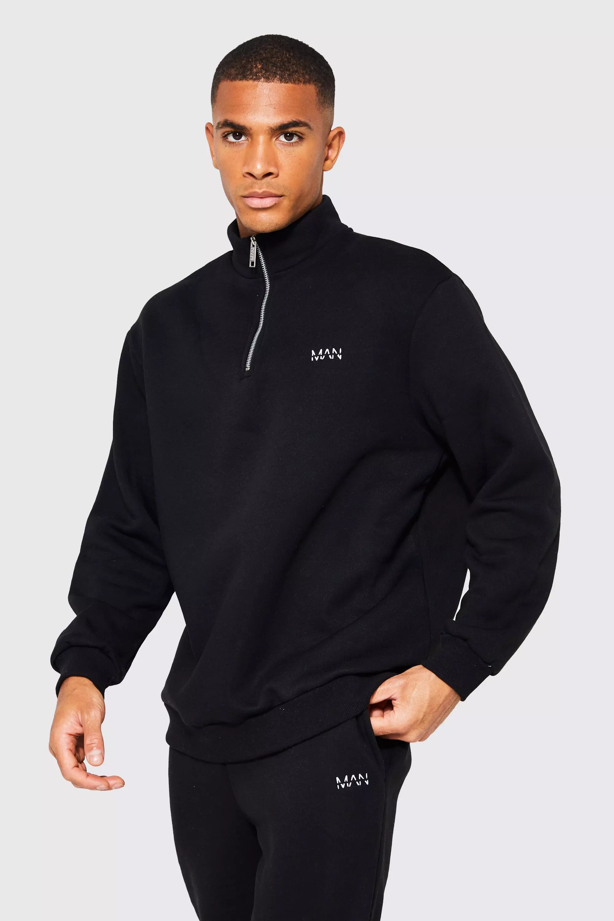 Black Oversized Original Man Half Zip Tracksuit alternatieve afbeelding