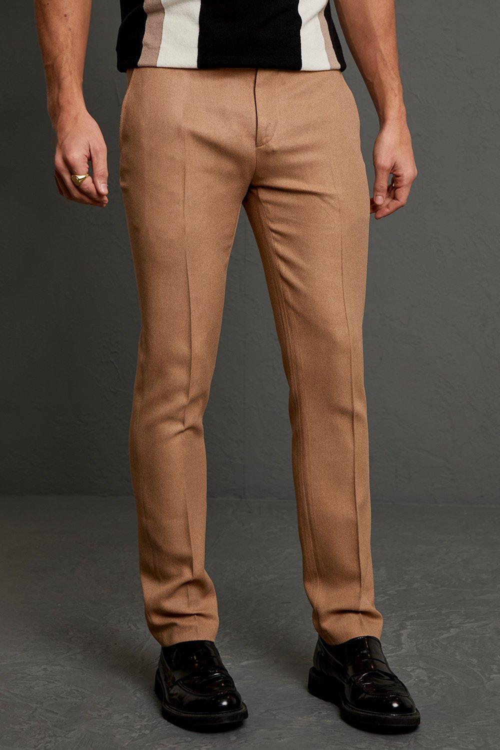 Beige Skinny Fit Pants With Pocket Detail