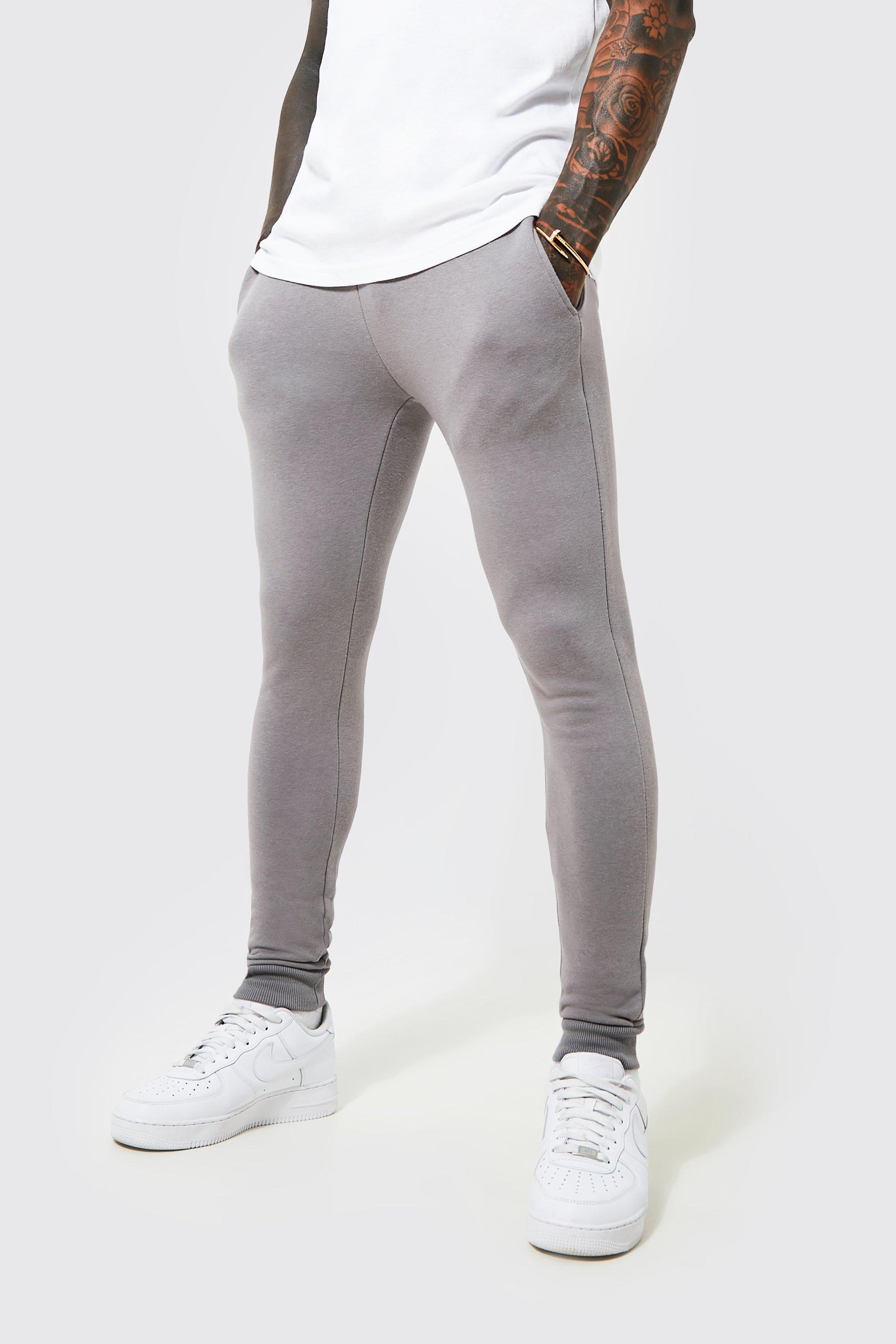 Mens super skinny grey joggers sale