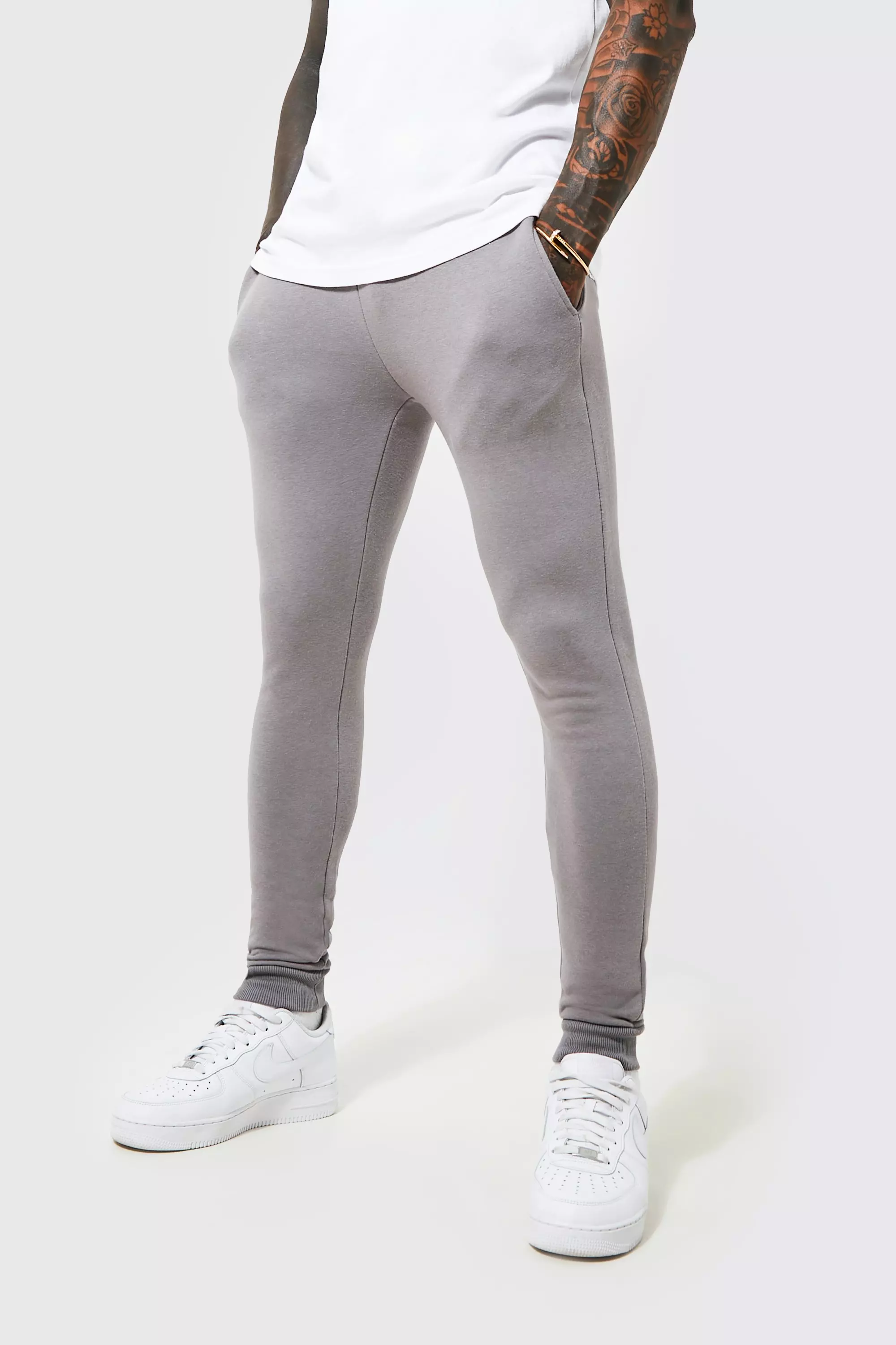 Super skinny grey joggers on sale