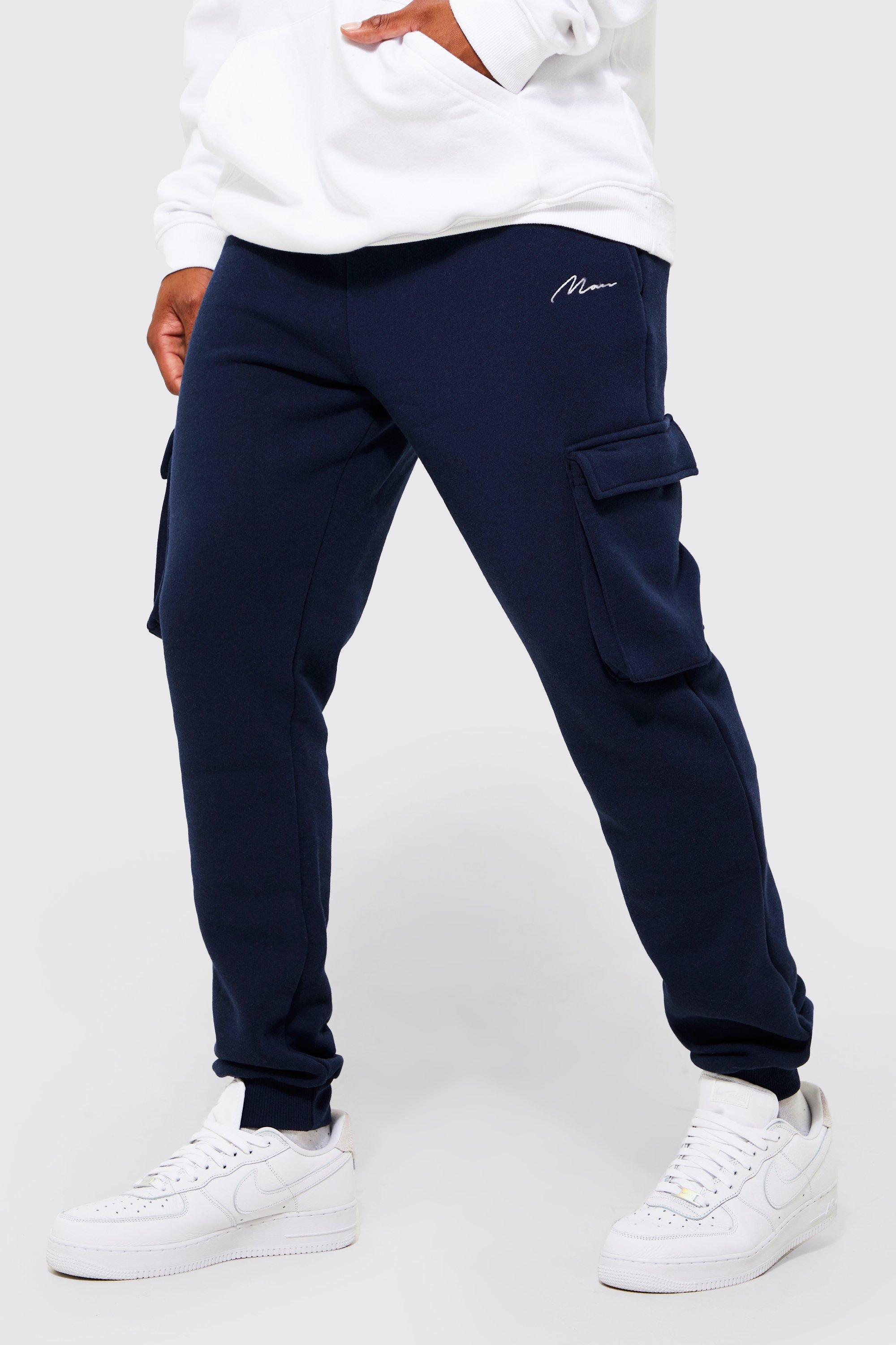 boohooman navy joggers