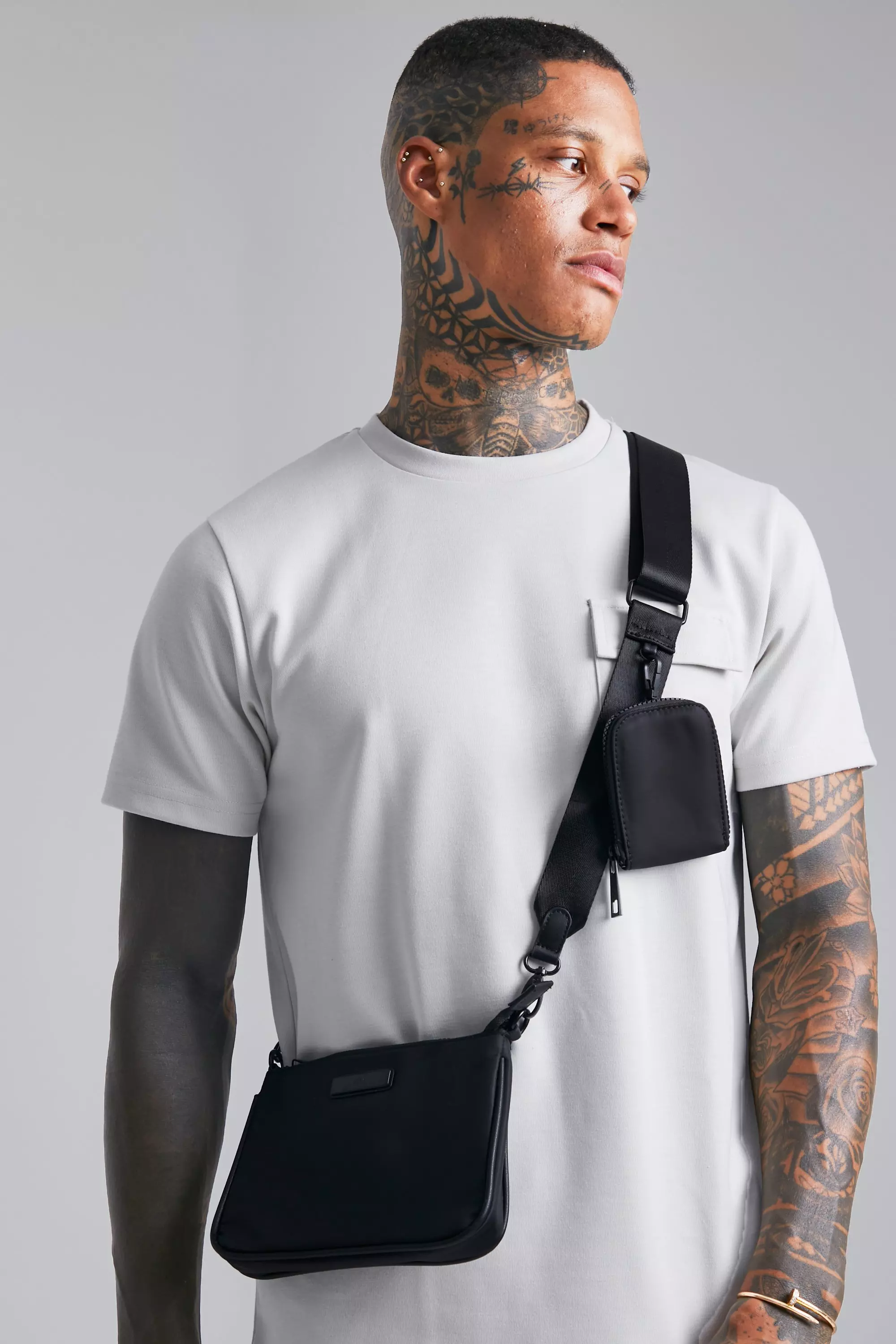 Smart Double Pocket Cross Body boohooMAN UK