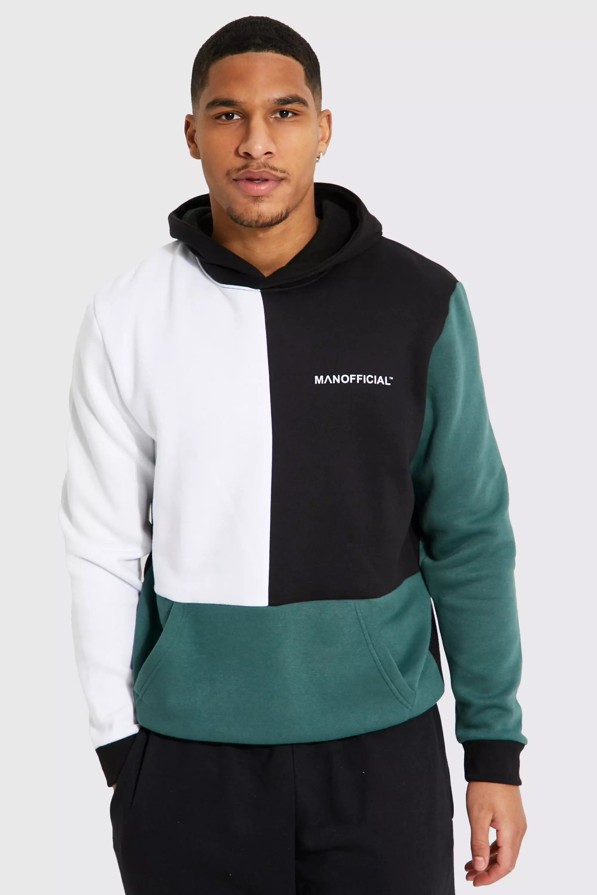 Tall Man Official Multi Colour Block Hoodie boohooMAN IE