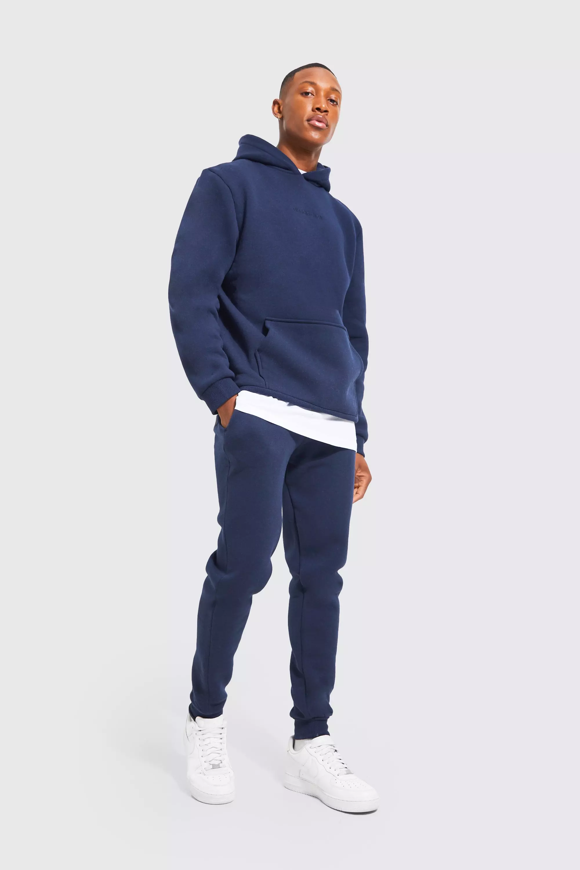 スーツ（メンズ） DECODED HOODED GEL TRACKSUIT HHGKED Men 's Casual Tracksuit Hooded Full Zip Elastic