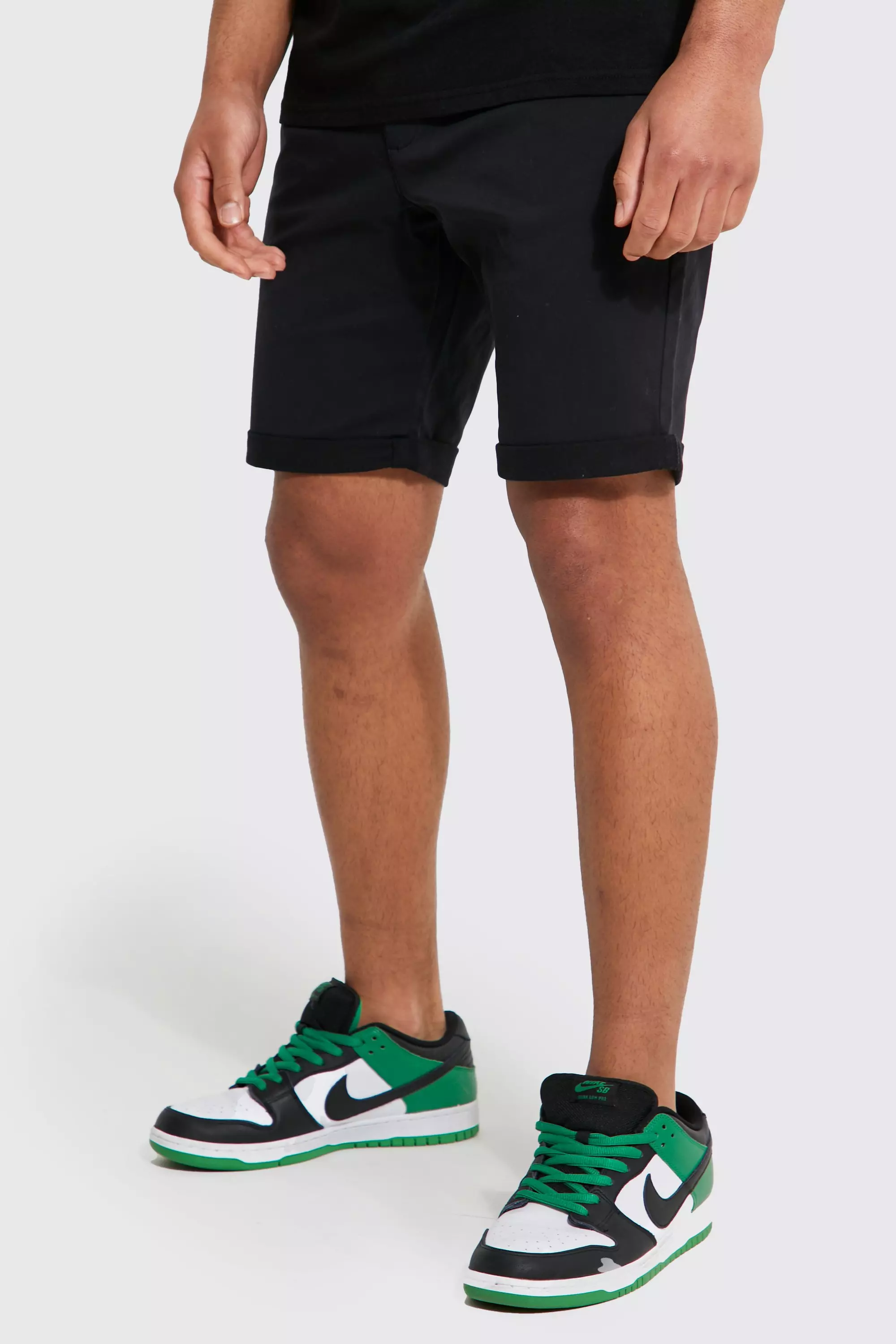 Tall Skinny Fit Chino Shorts Black