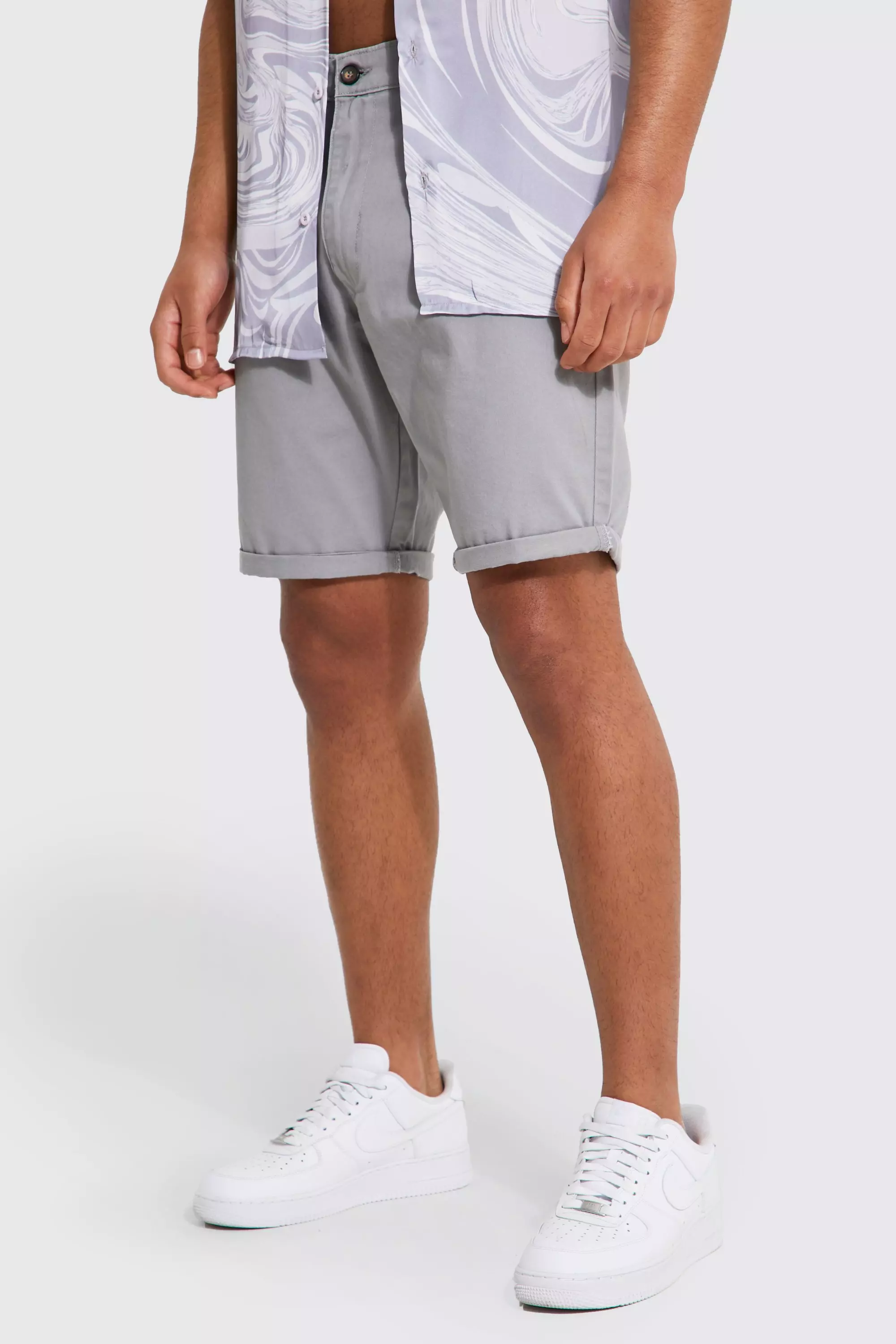 Grey Tall Slim Fit Chino Short