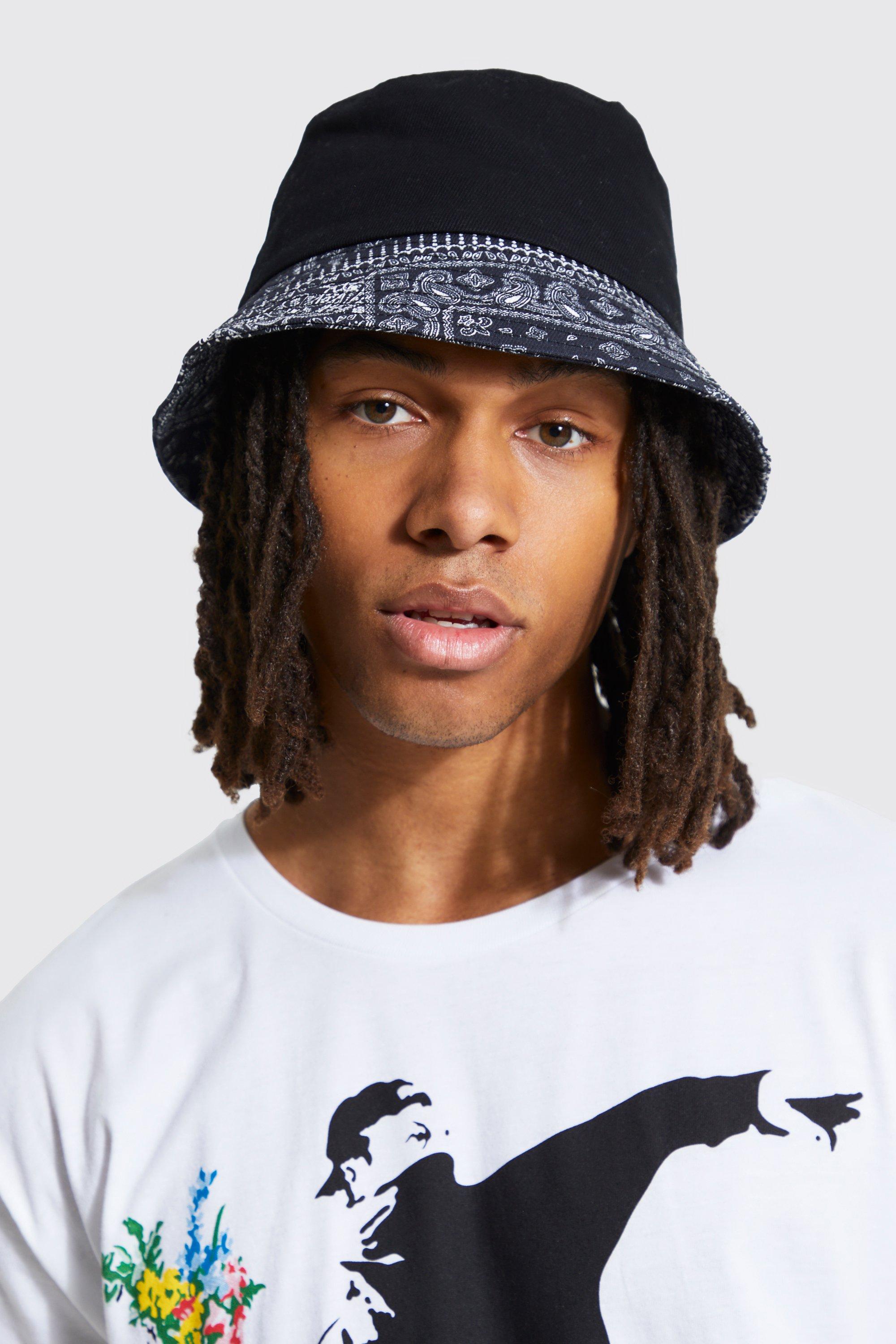 boohooMAN High Shine Nylon Quilted Bucket Hat