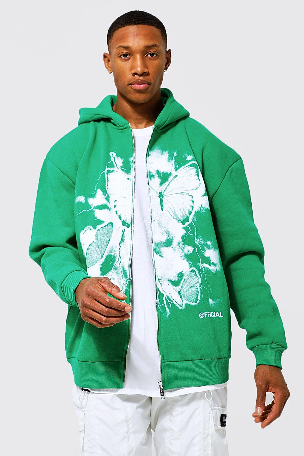 Boohooman discount green hoodie