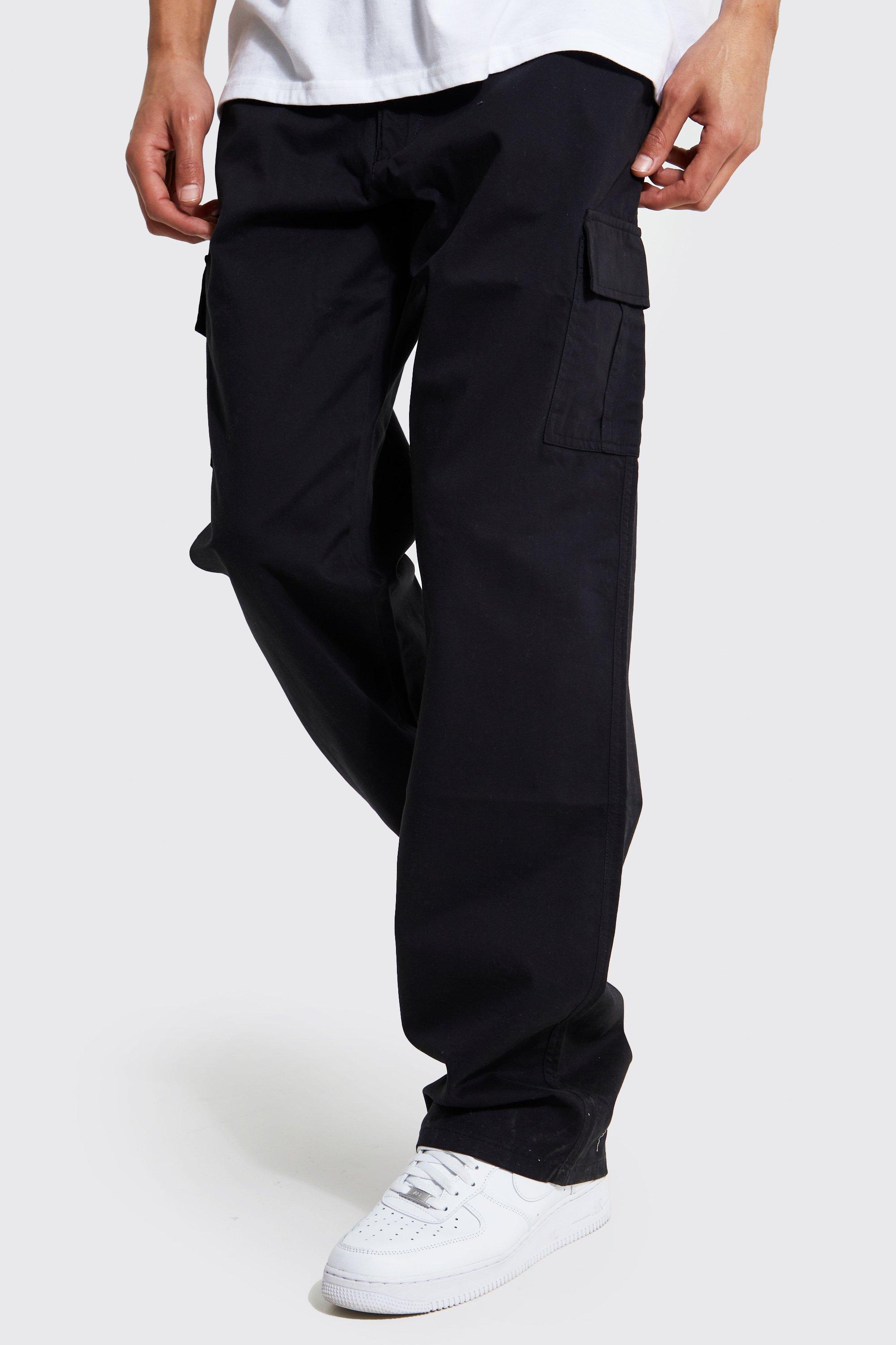 boohooMAN Men's Tall Fixed Relaxed Fit Cargo Pants