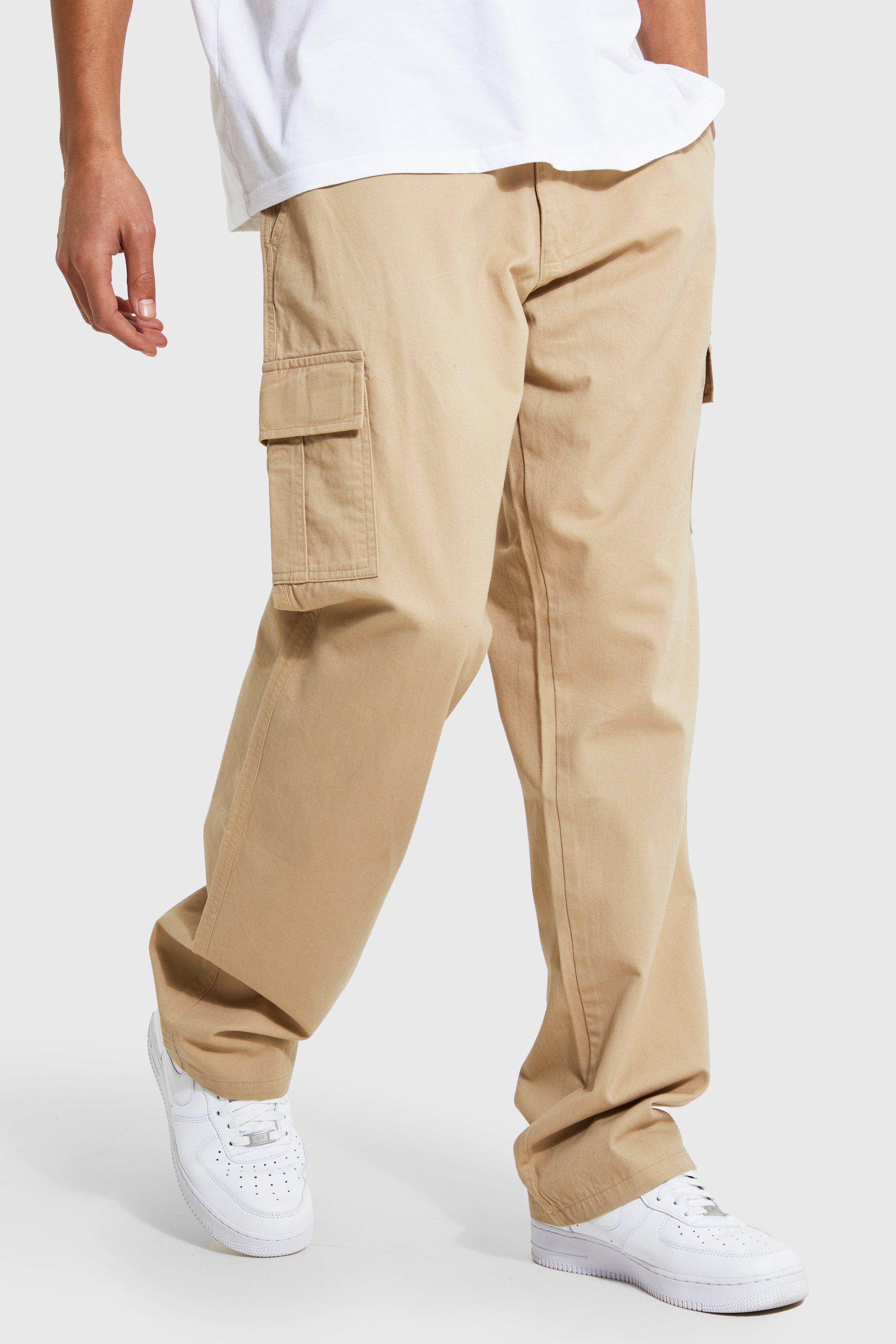 Tall Relaxed Fit Twill Cargo Pants, boohooMAN USA