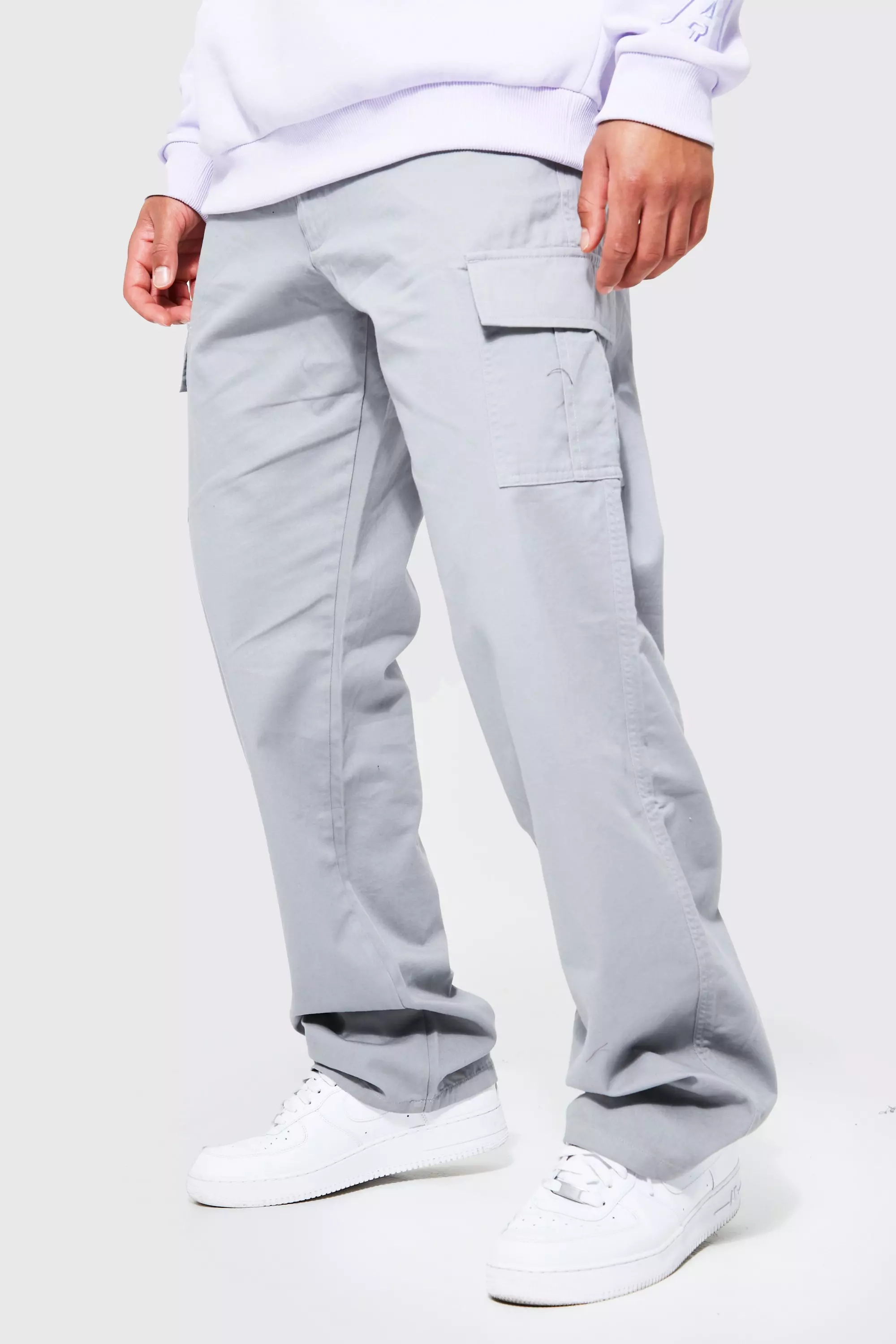 Tall Relaxed Fit Cargo Pants Grey