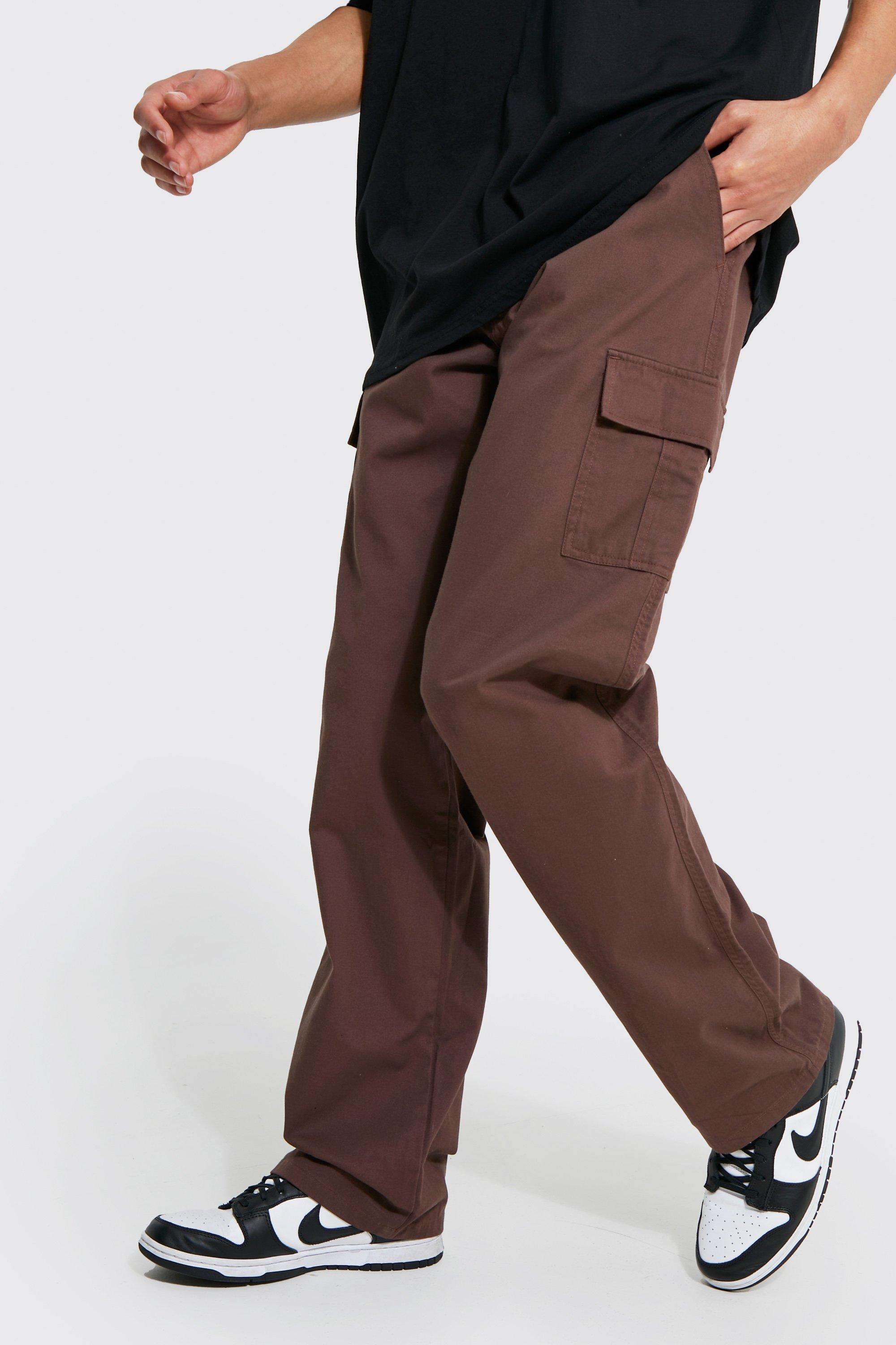 boohooMAN Men's Tall Fixed Relaxed Fit Cargo Pants