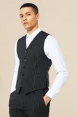 Black Skinny Pinstripe Vest