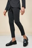 Super Skinny Anzughose mit Nadelstreifen, Black