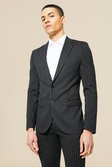 Black Super Skinny Pinstripe Suit Jacket