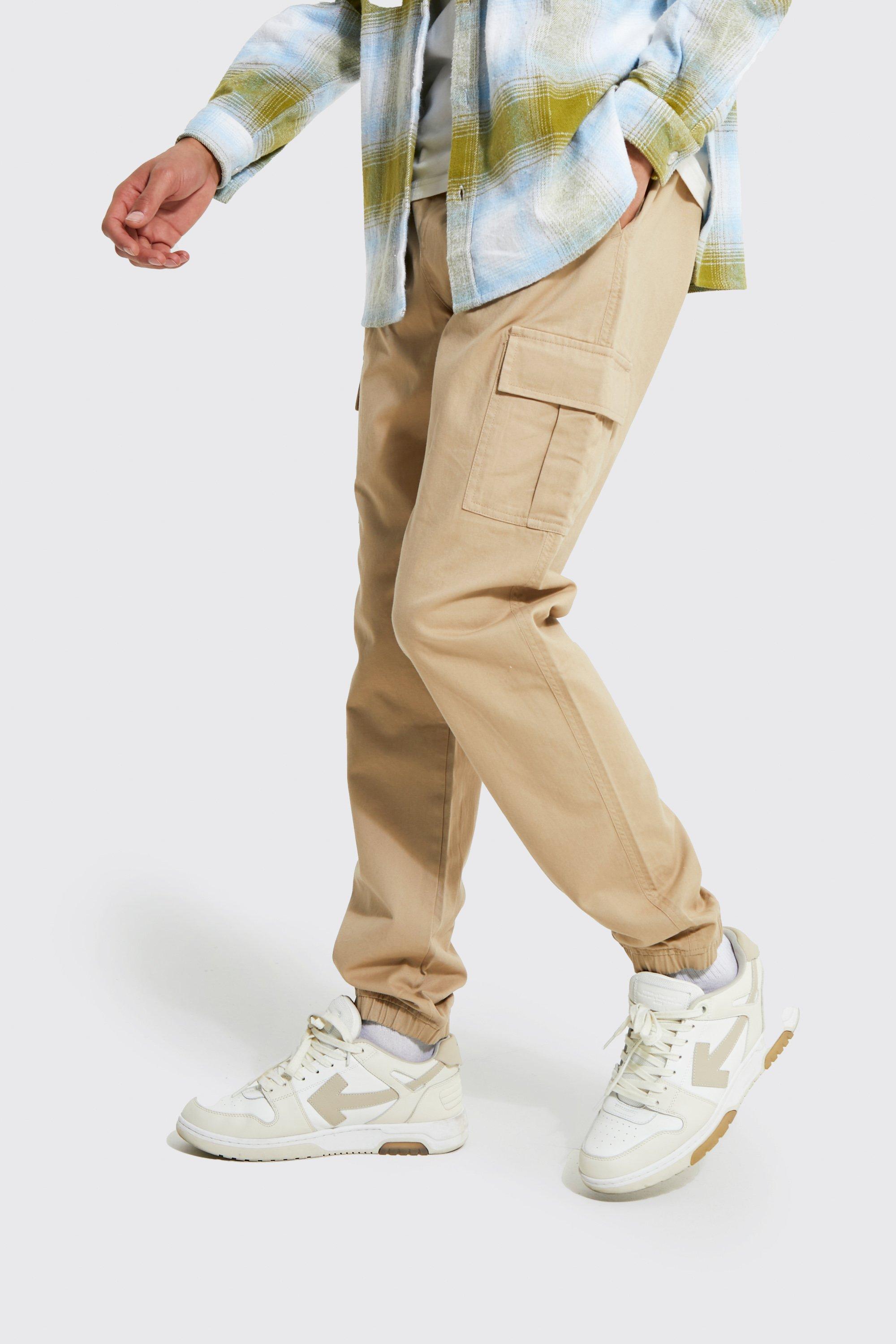 Cream cargo deals pants mens