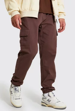 Chocolate Brown Tall Slim Fit Cargo Pants