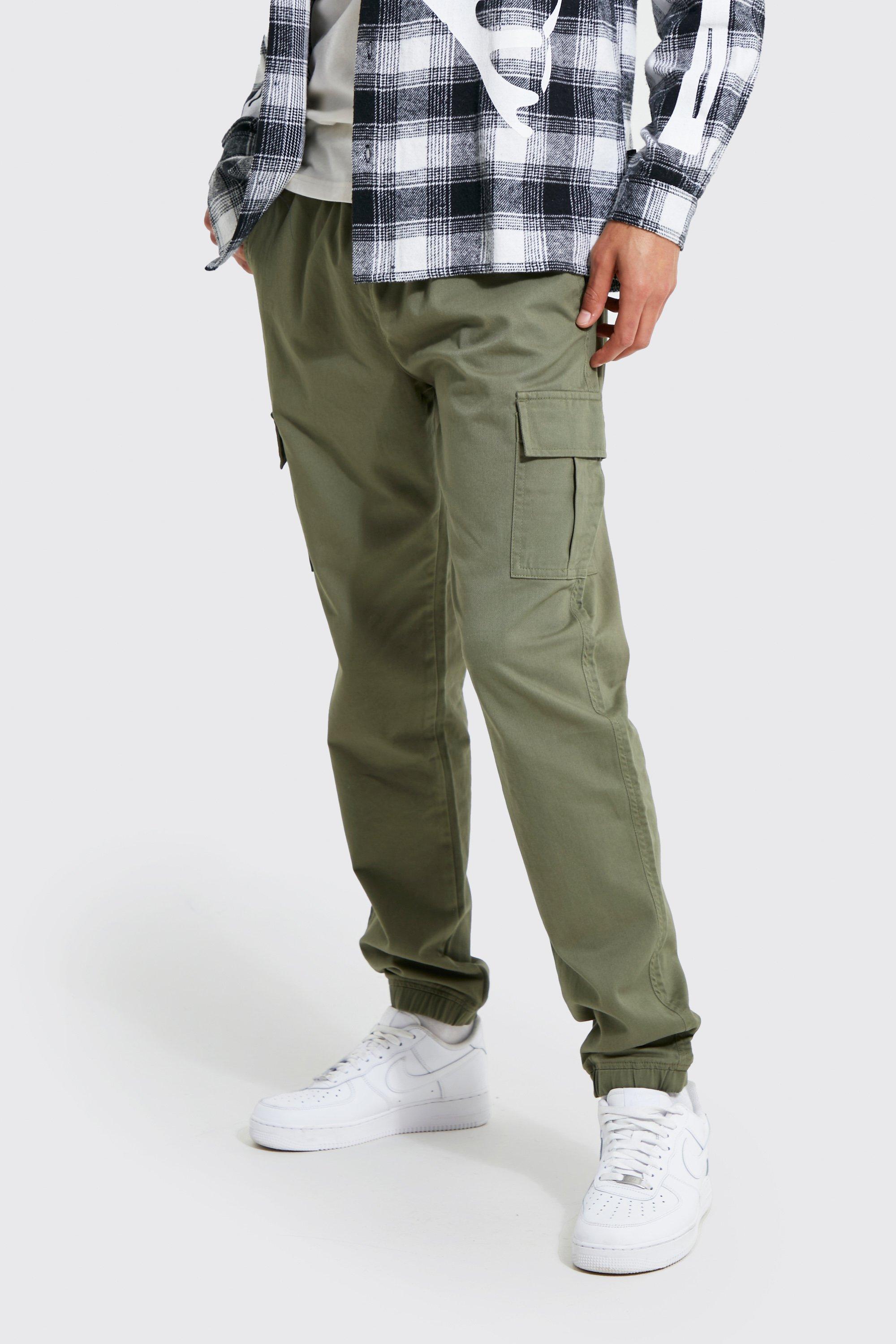 Khaki Slim Fit Cargo Pants