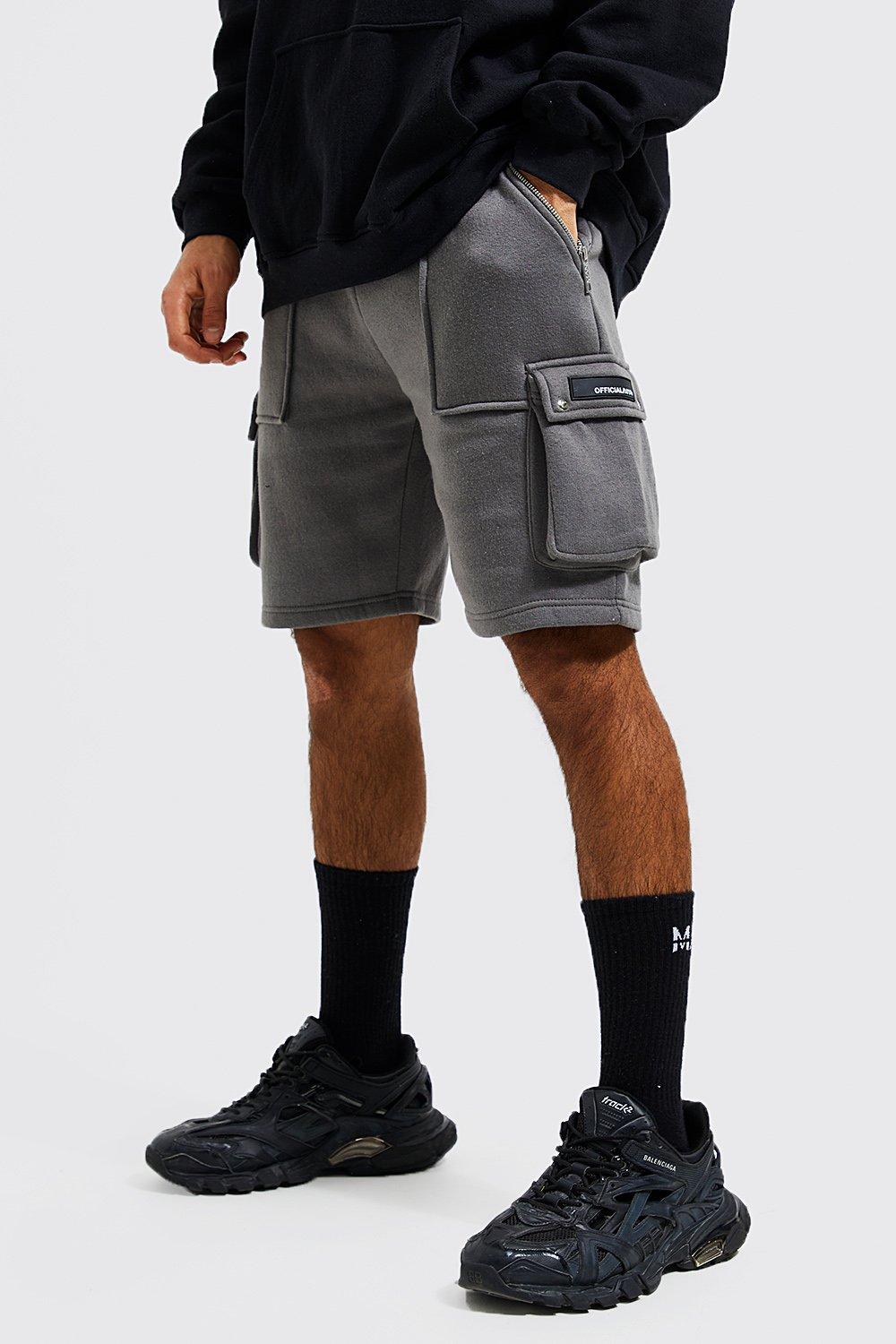 Loose Fit Official Cargo Sweat Shorts | boohooMAN USA