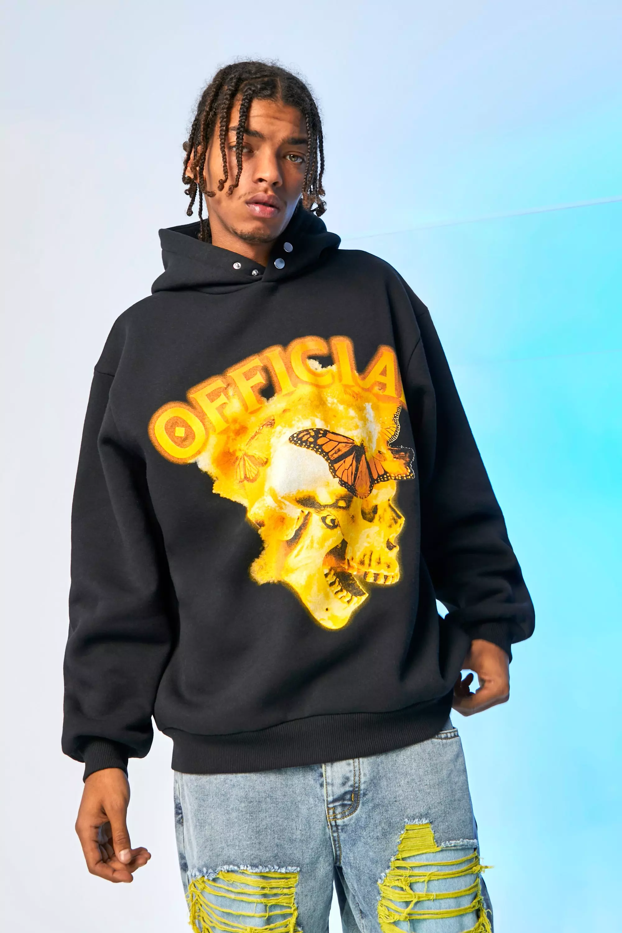 Oversized Official Skull Graphic Hoodie