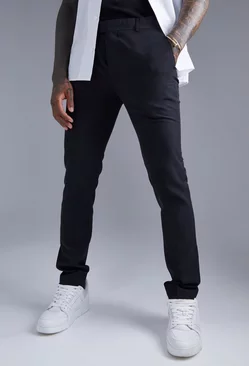 Skinny Smart Plain Trouser With Chain black