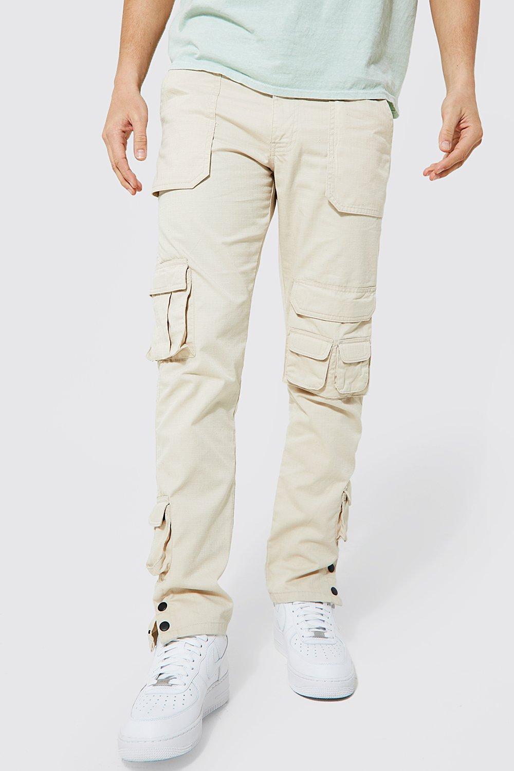 boohooMAN Men's Tall Straight Leg Cargo Jeans