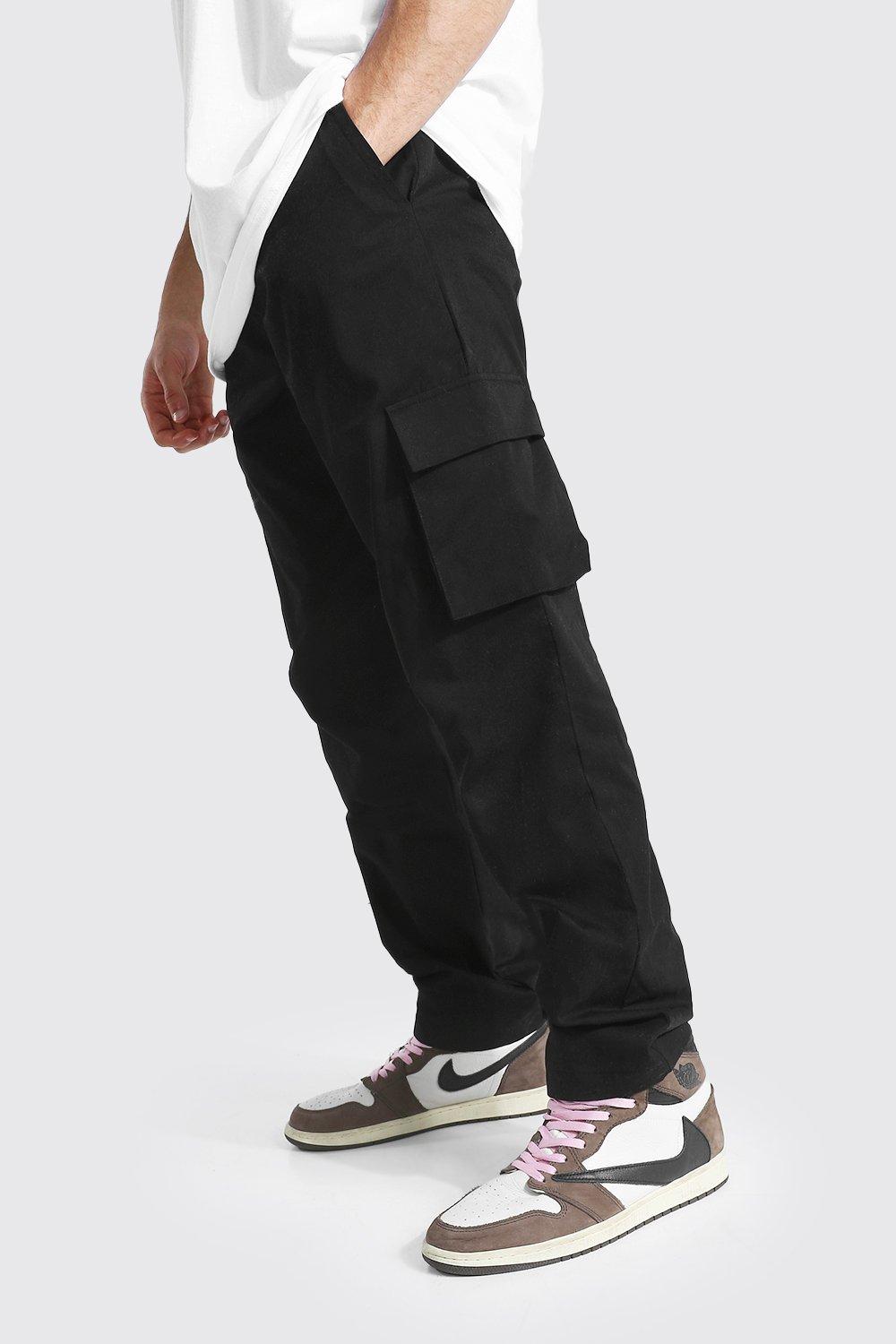 Tall Relaxed Fit Twill Cargo Pants, boohooMAN USA