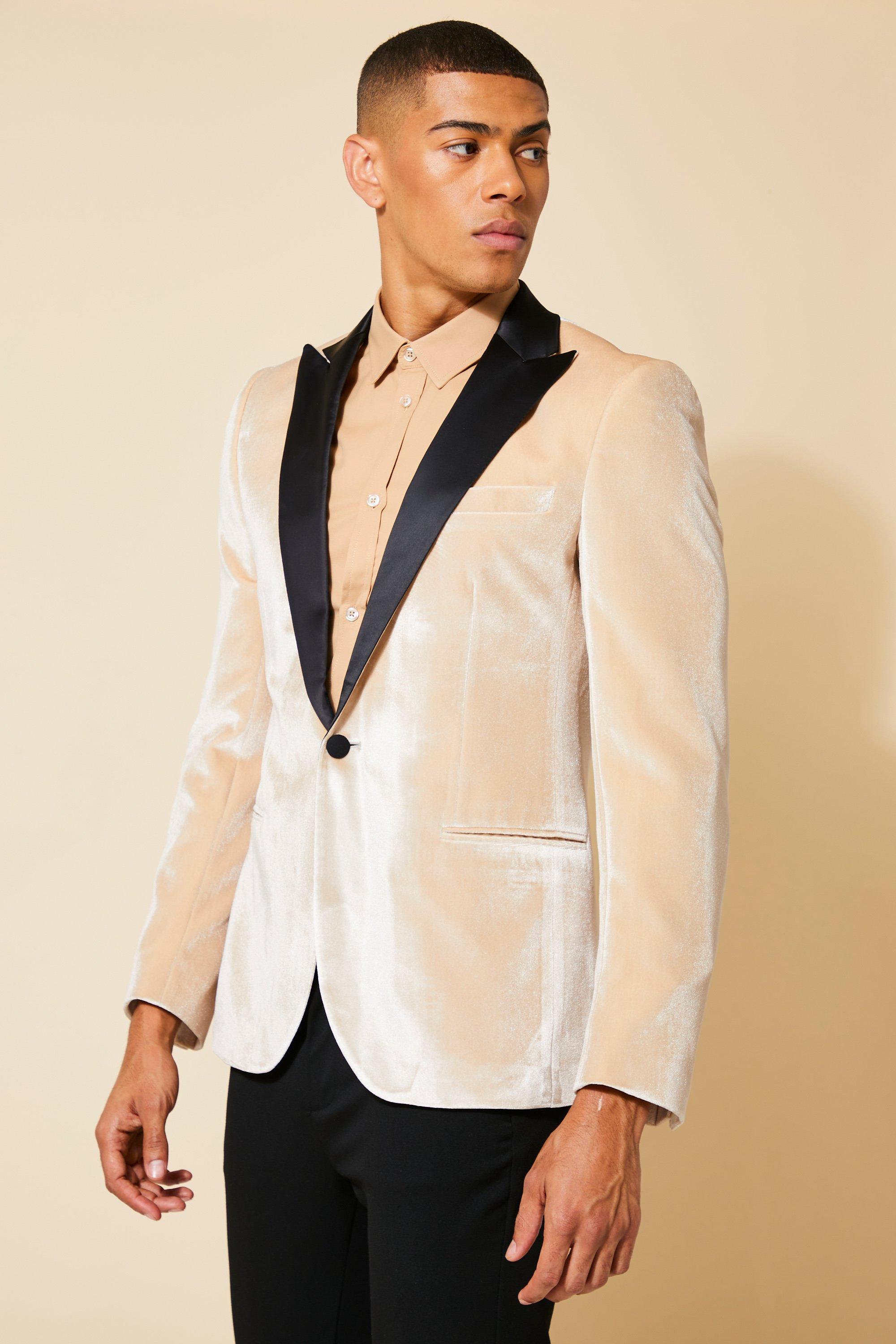 Louis Vuitton Men's Contrast Lapel Blazer Sequins with Polyester Blend