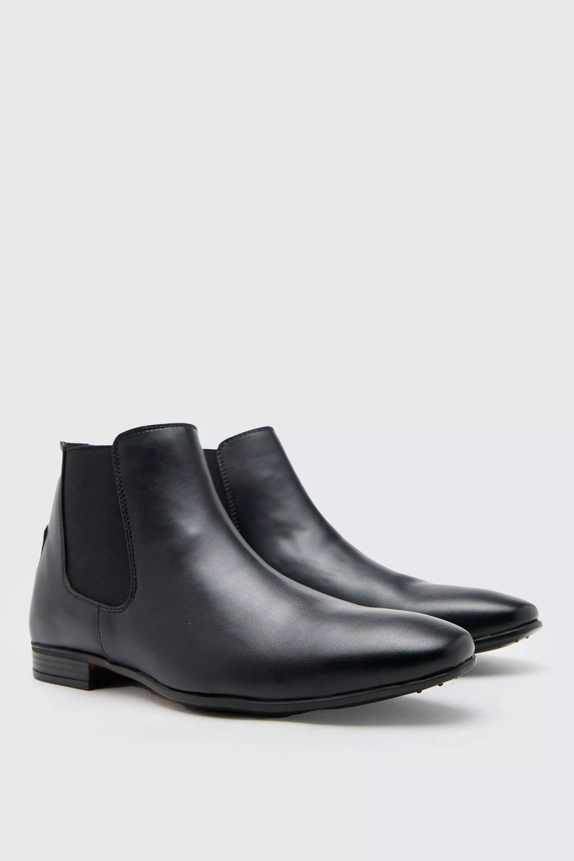 Faux Leather Chelsea Boot boohooMAN IE
