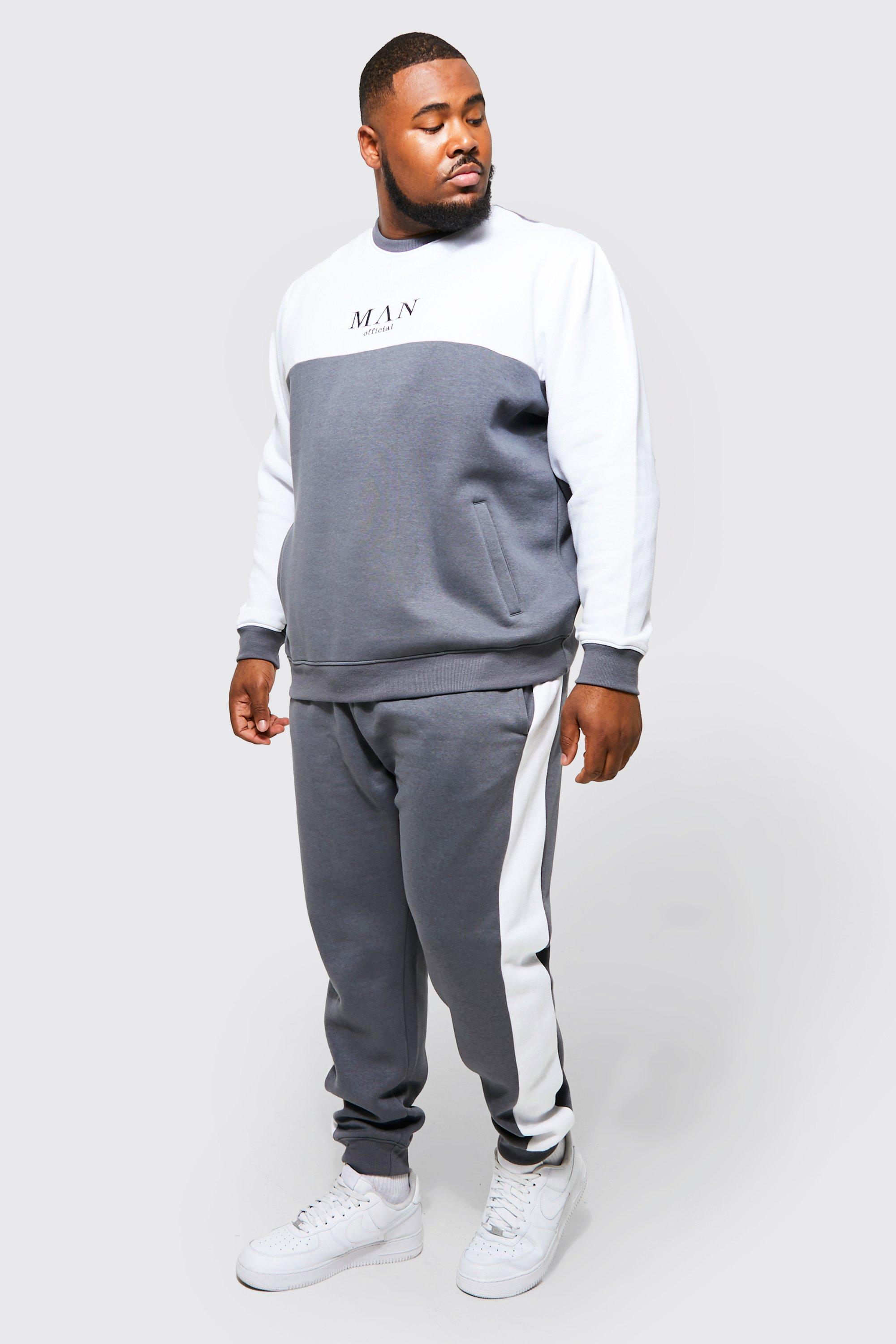 Boohooman hot sale tracksuit grey