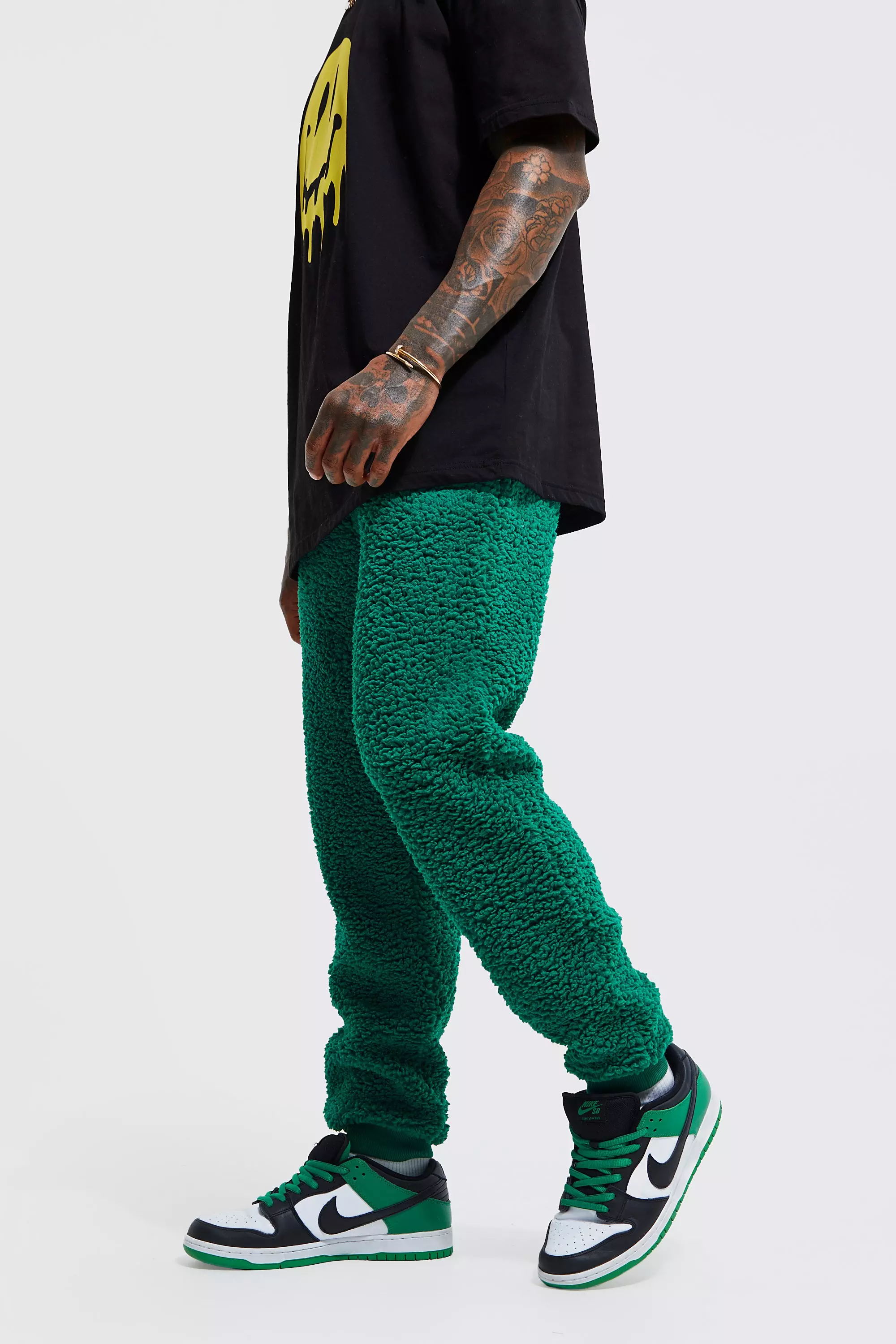 Man Signature Borg Joggers boohooMAN