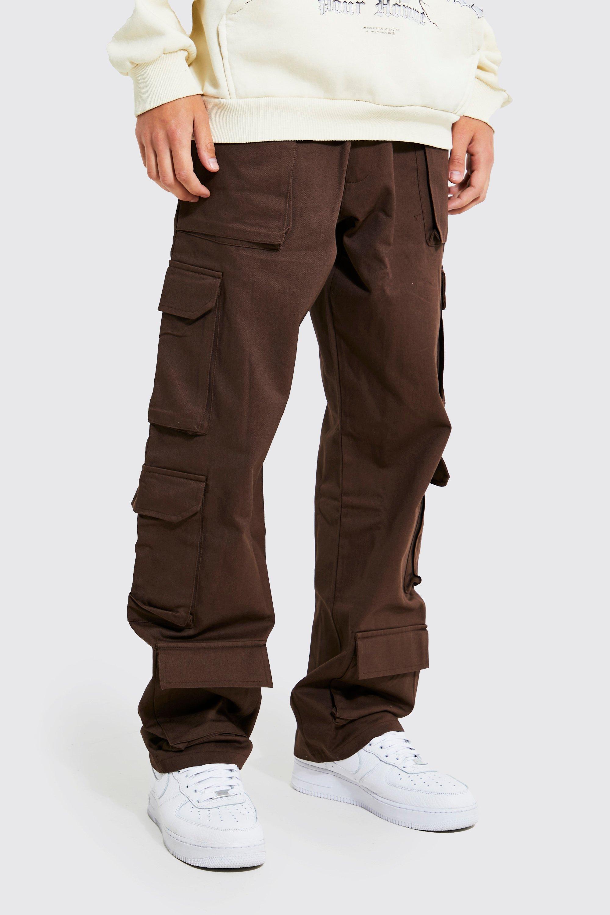 Multipocket Cargo Twill Pants - Khaki –