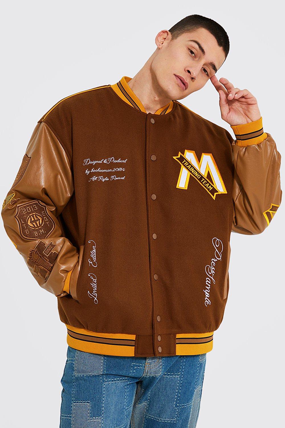 Big And Tall Khaki Bomber Jacket Varsity Jacket Wholesale Manufacturer &  Exporters Textile & Fashion Leather Clothing Goods with we have provide  customization Brand your own
