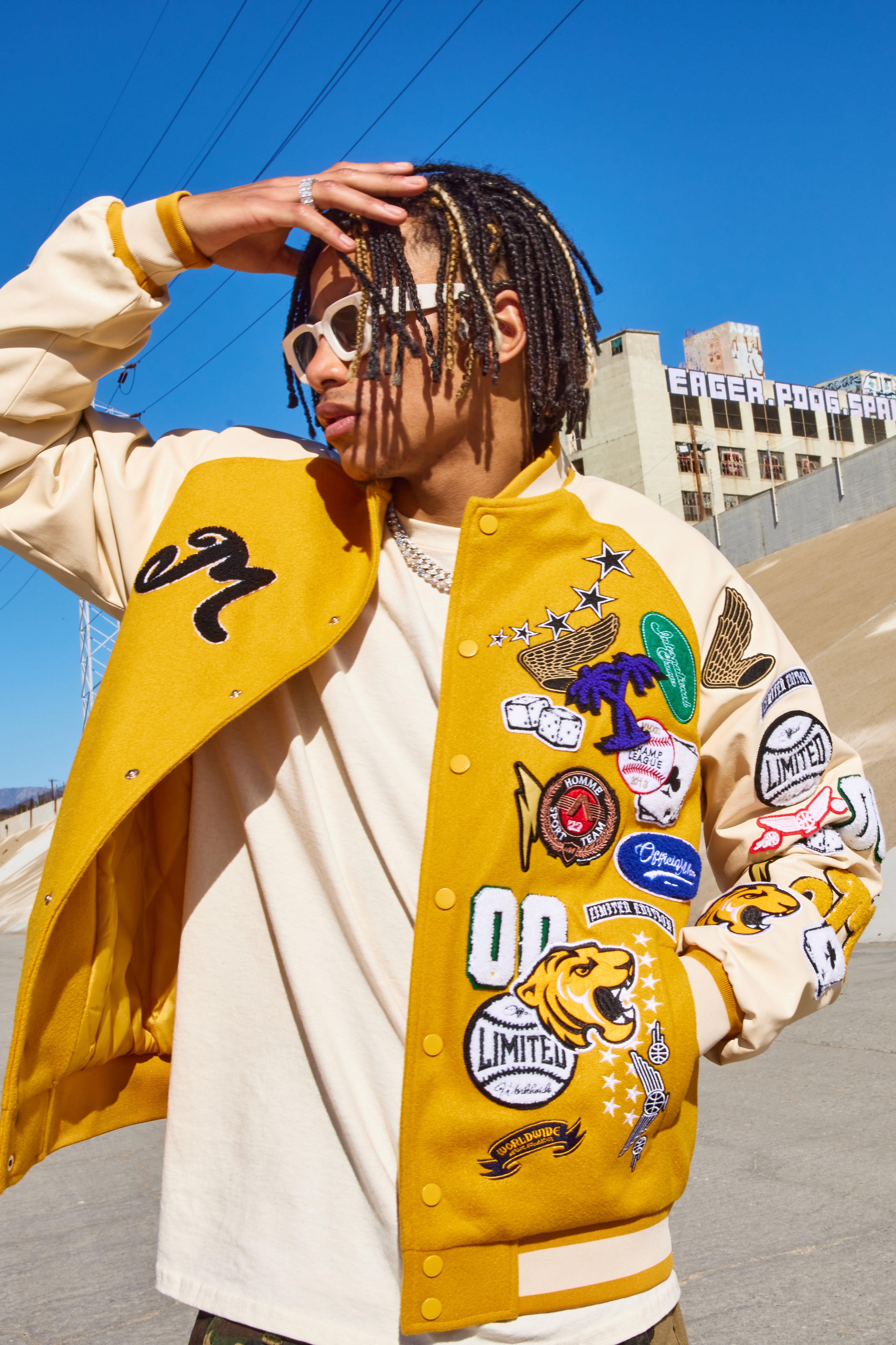 Moj Custom Orders Design Yellow and Black Varsity Jacket