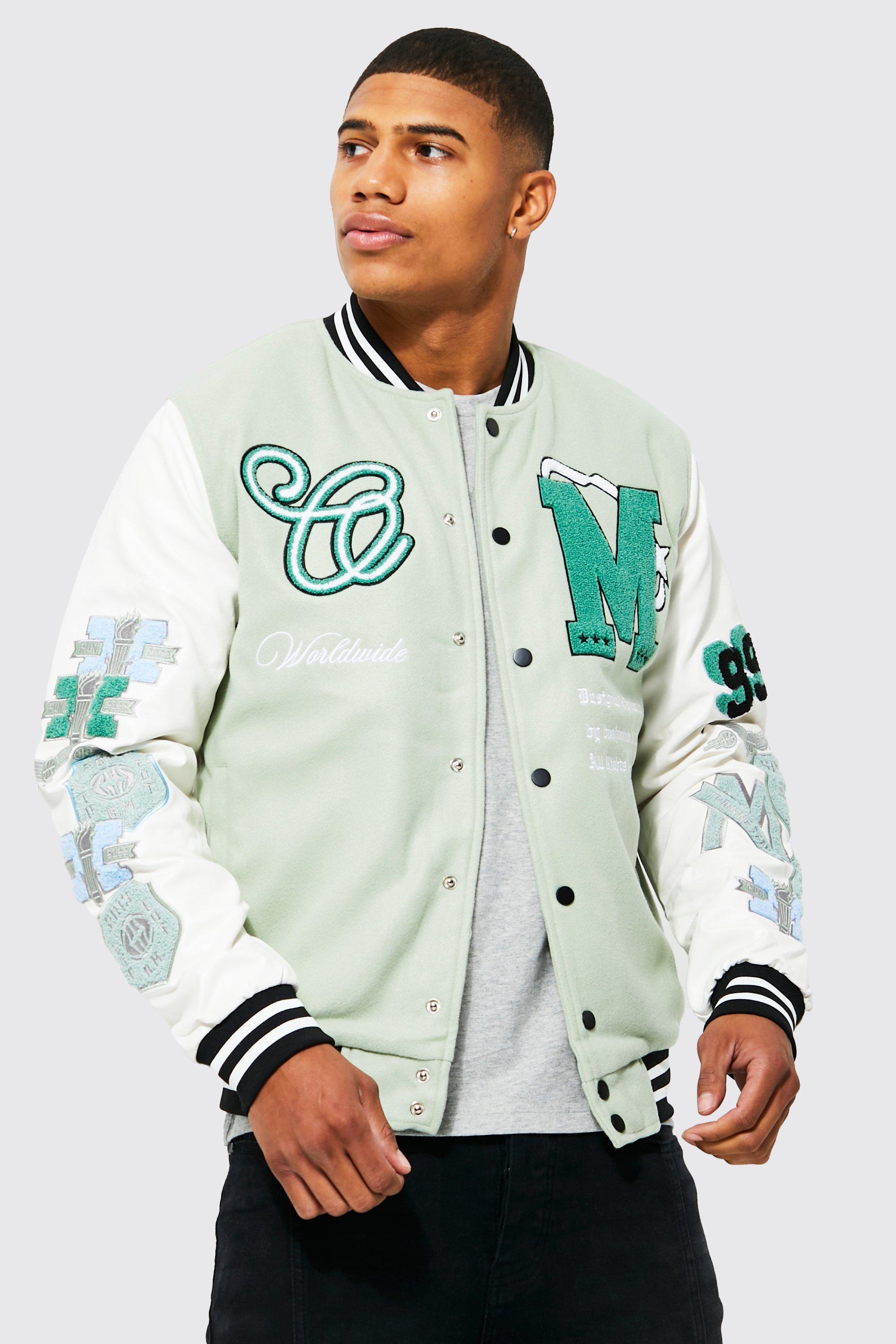 Tonal M Back Varsity Jacket