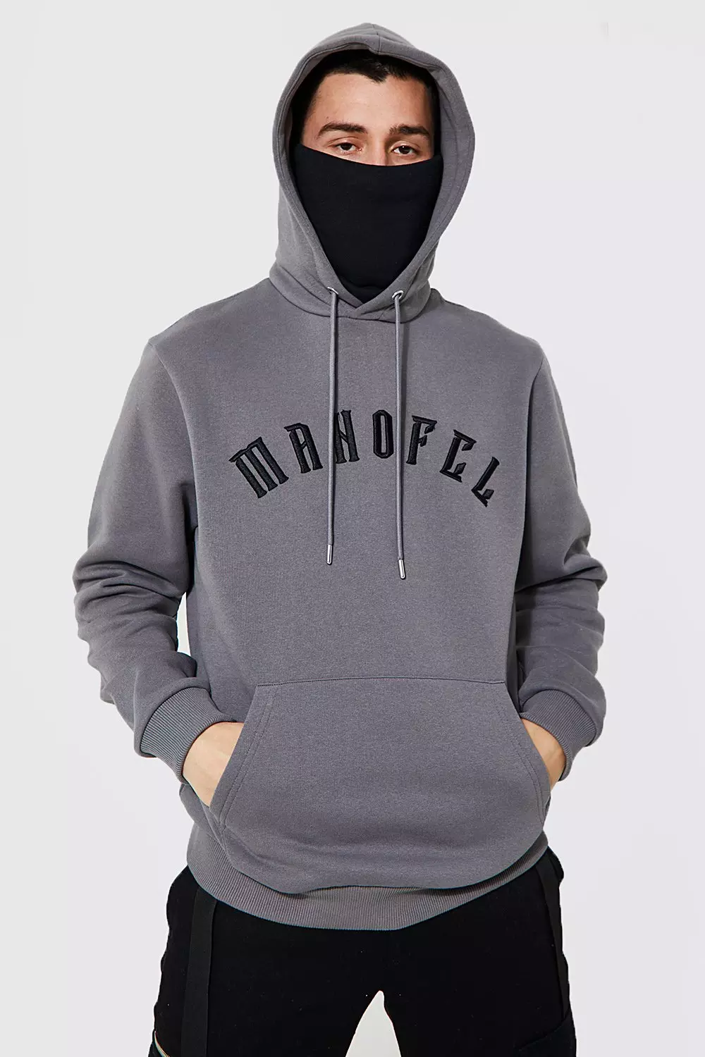 Boohooman snood hoodie hotsell