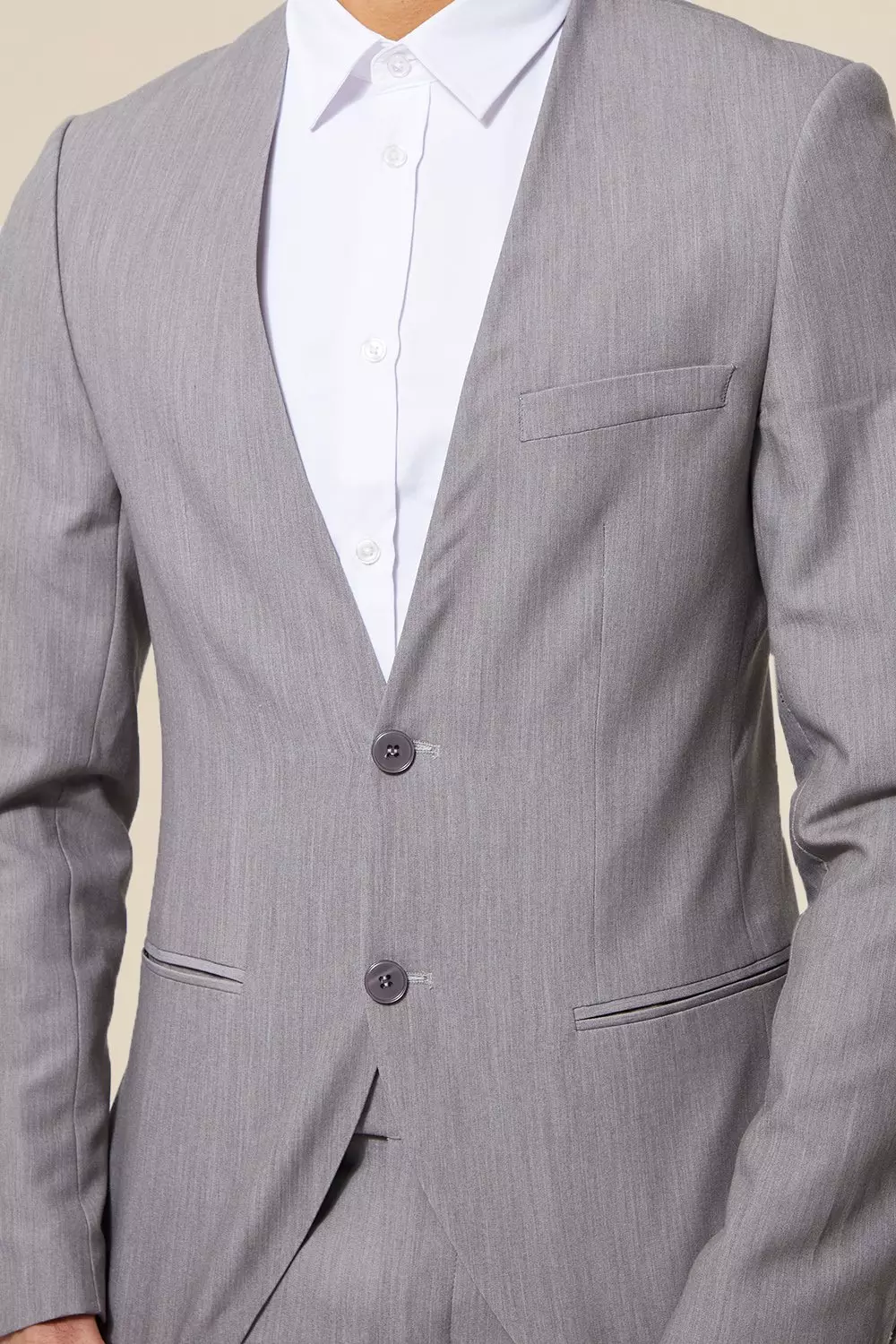 Collarless Suit Jacket | boohooMAN USA