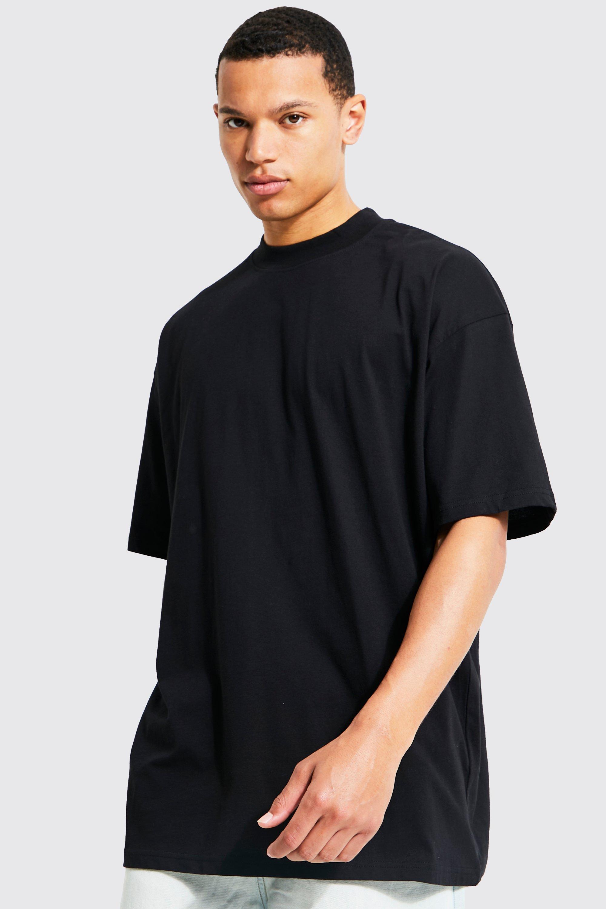 boohooMAN Men's Oversized Extended Neck Graphic T-Shirt