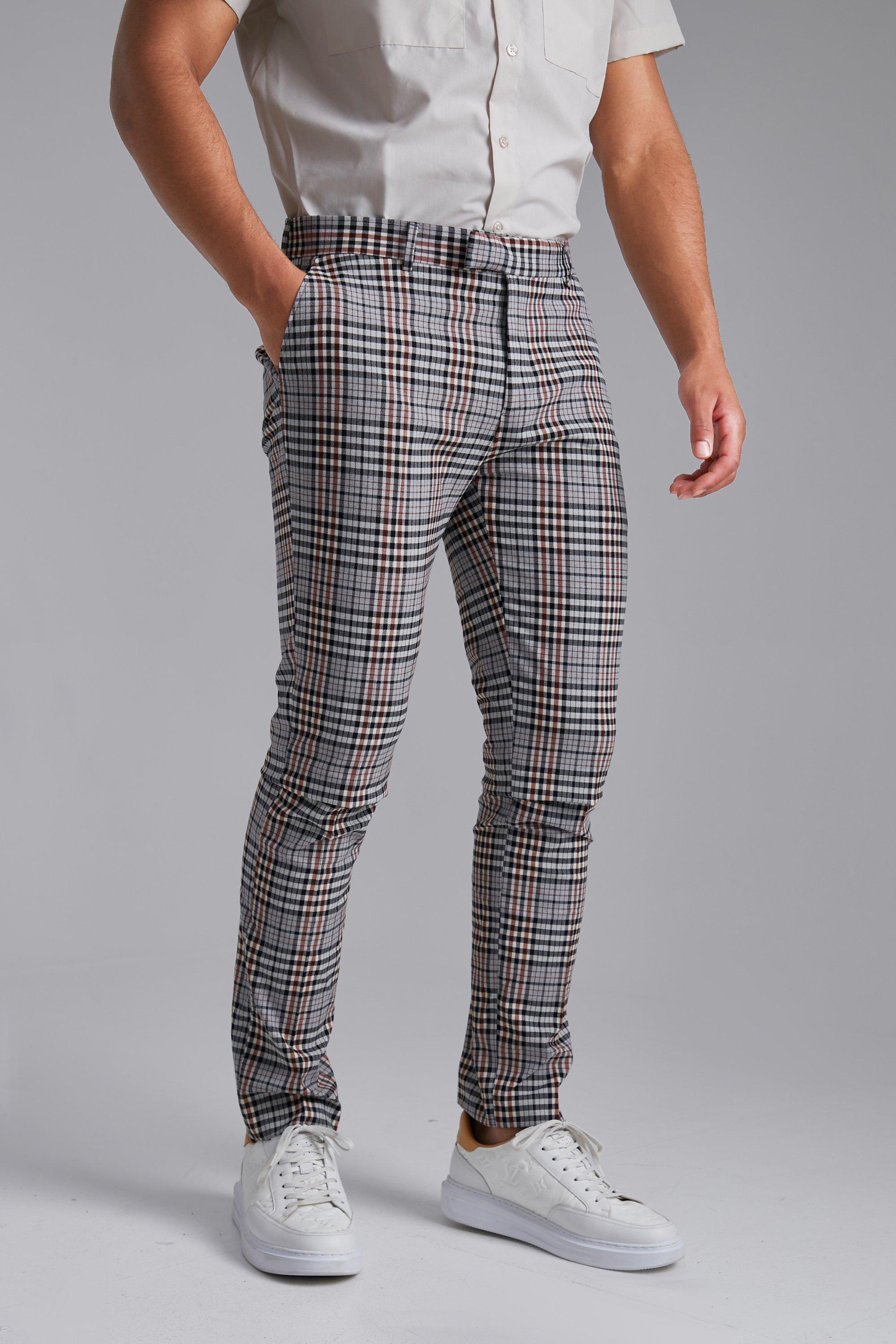 Tall Skinny Check Smart Trousers 