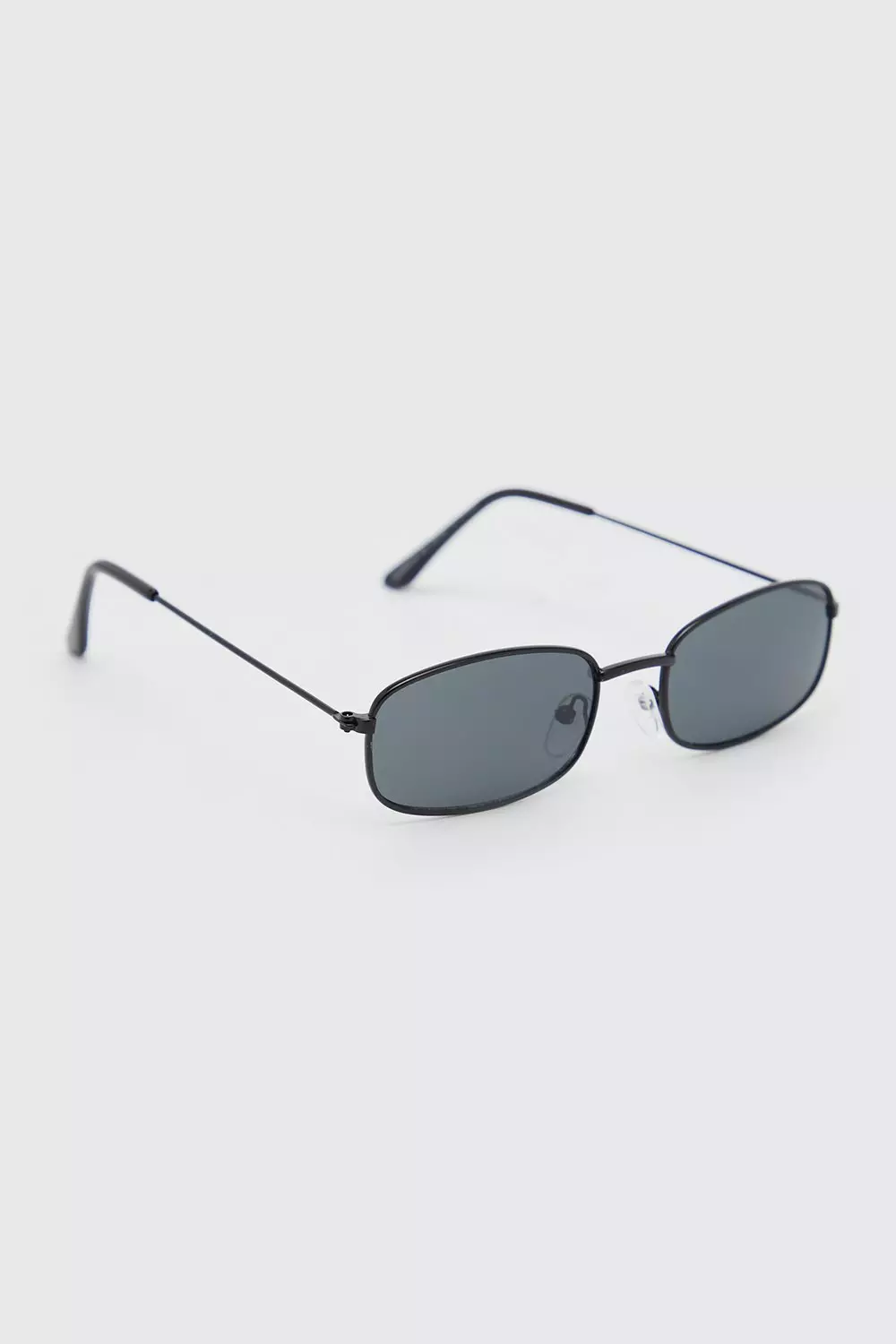 Black Metal Small Rectangular Sunglasses alternative image