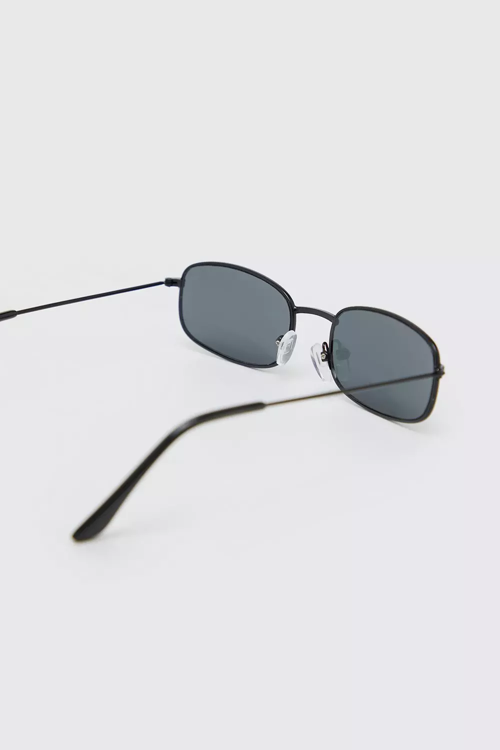 Black Metal Small Rectangular Sunglasses alternative image
